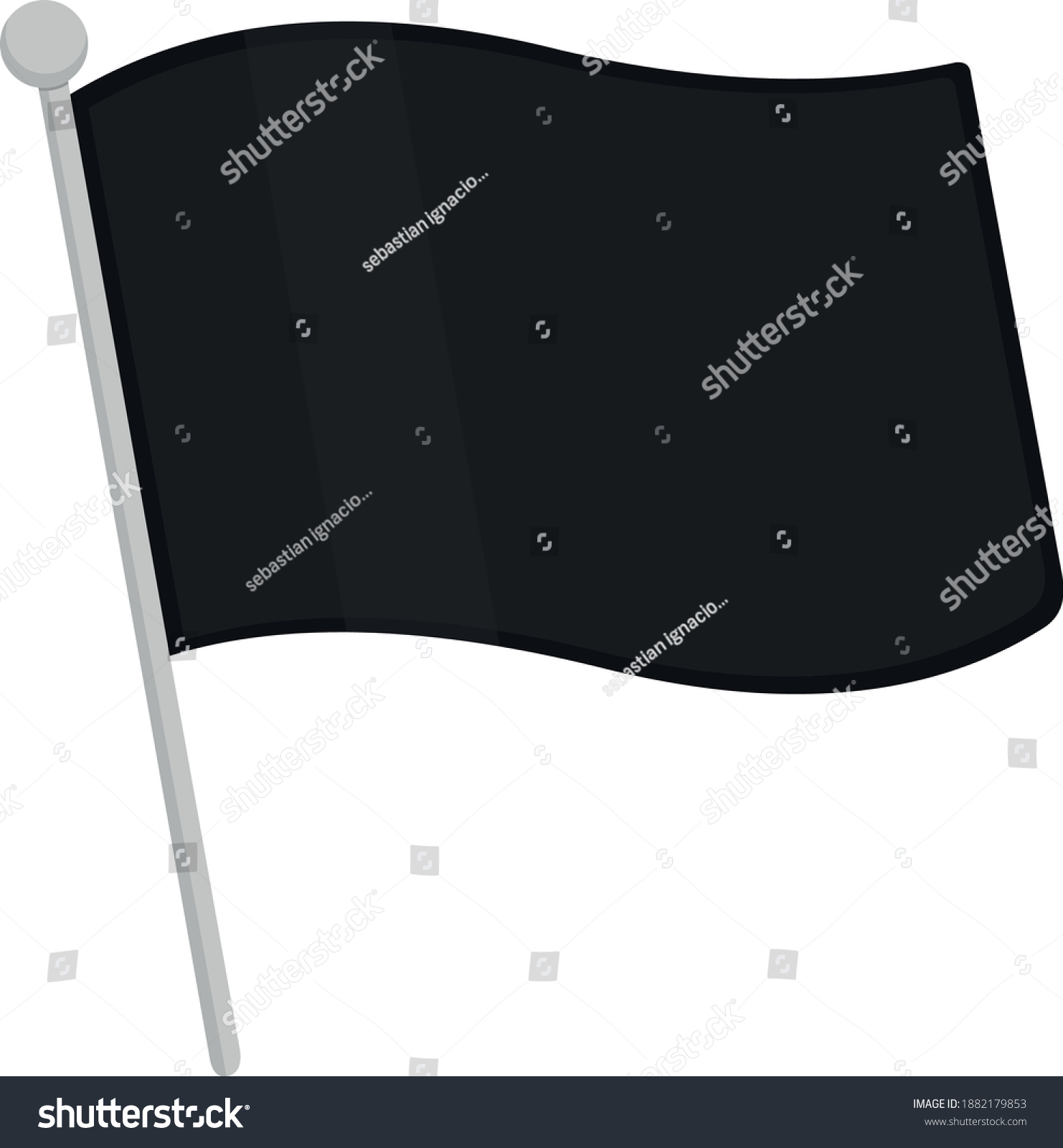 Vector Emoticon Illustration Black Flag Stock Vector (Royalty Free ...