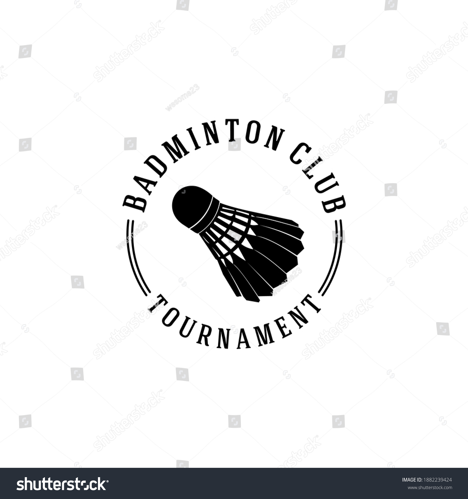 Badminton Sport Logo Racket Illustration On Stock Vector (Royalty Free ...