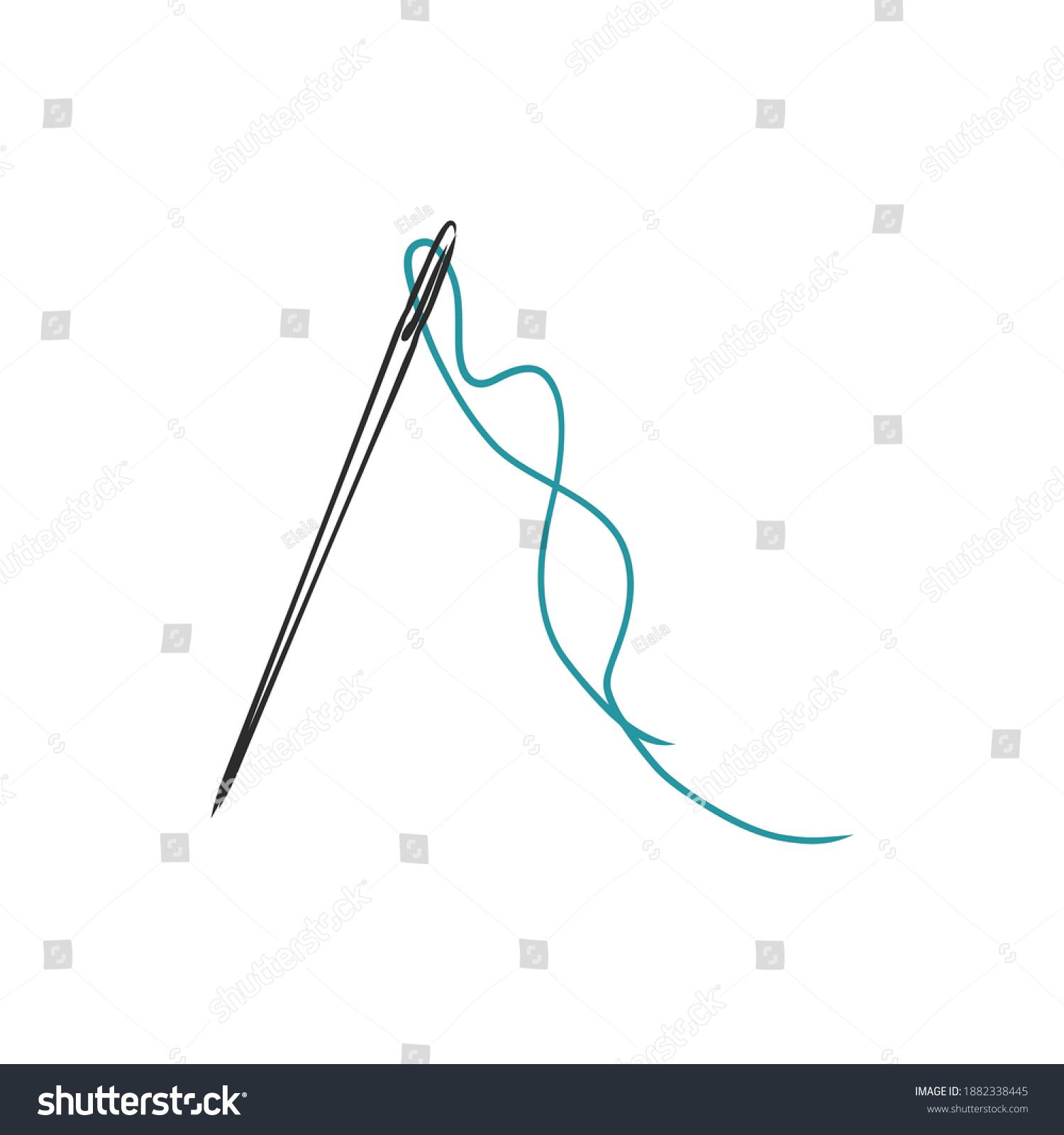 Illustration Needle Thread On White Background Stock Vector (Royalty ...