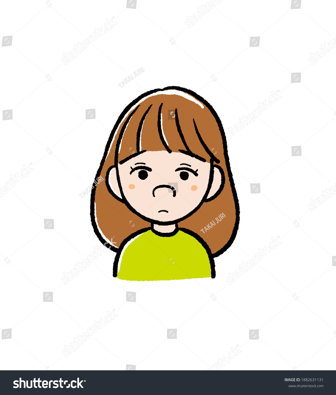 Clip Art Woman Inferior Size Nose Stock Illustration 1882631131 ...