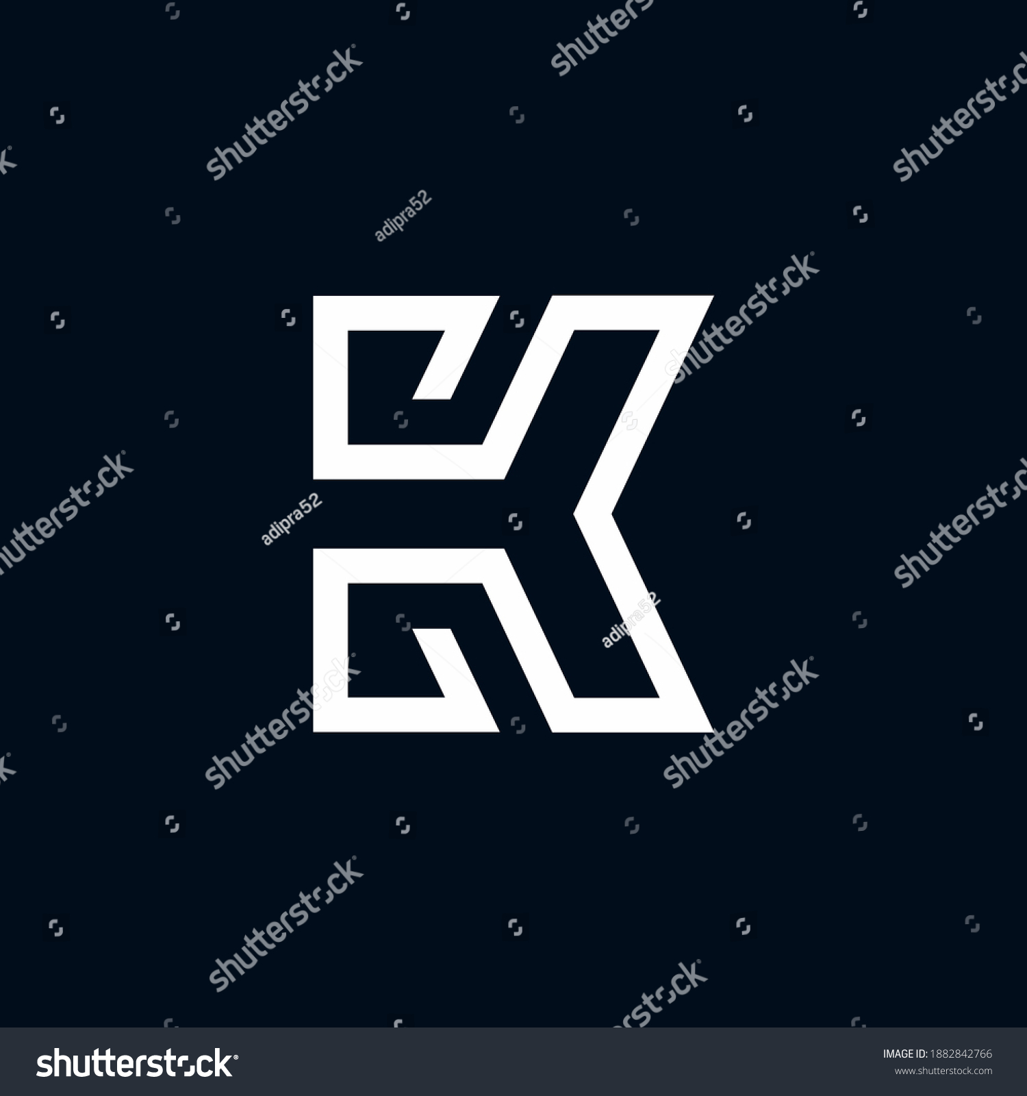 White Line Art K Letter Vector Stock Vector (Royalty Free) 1882842766 ...