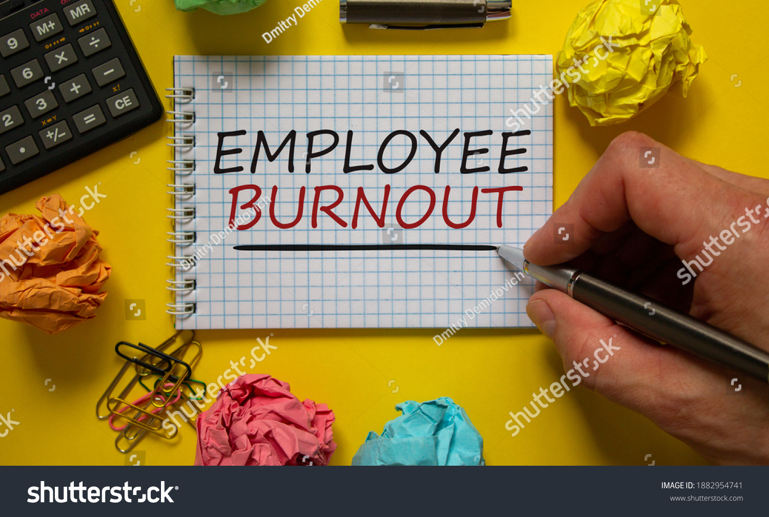 Employee Burnout Symbol Mail Hand Writing Stock Photo 1882954741 ...