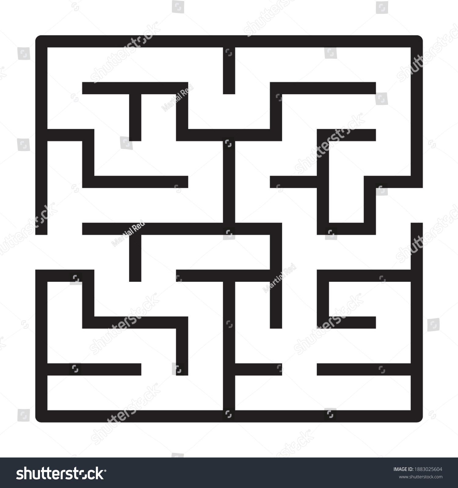 Square Maze Labyrinth Line Art Vector Stock Vector (Royalty Free ...