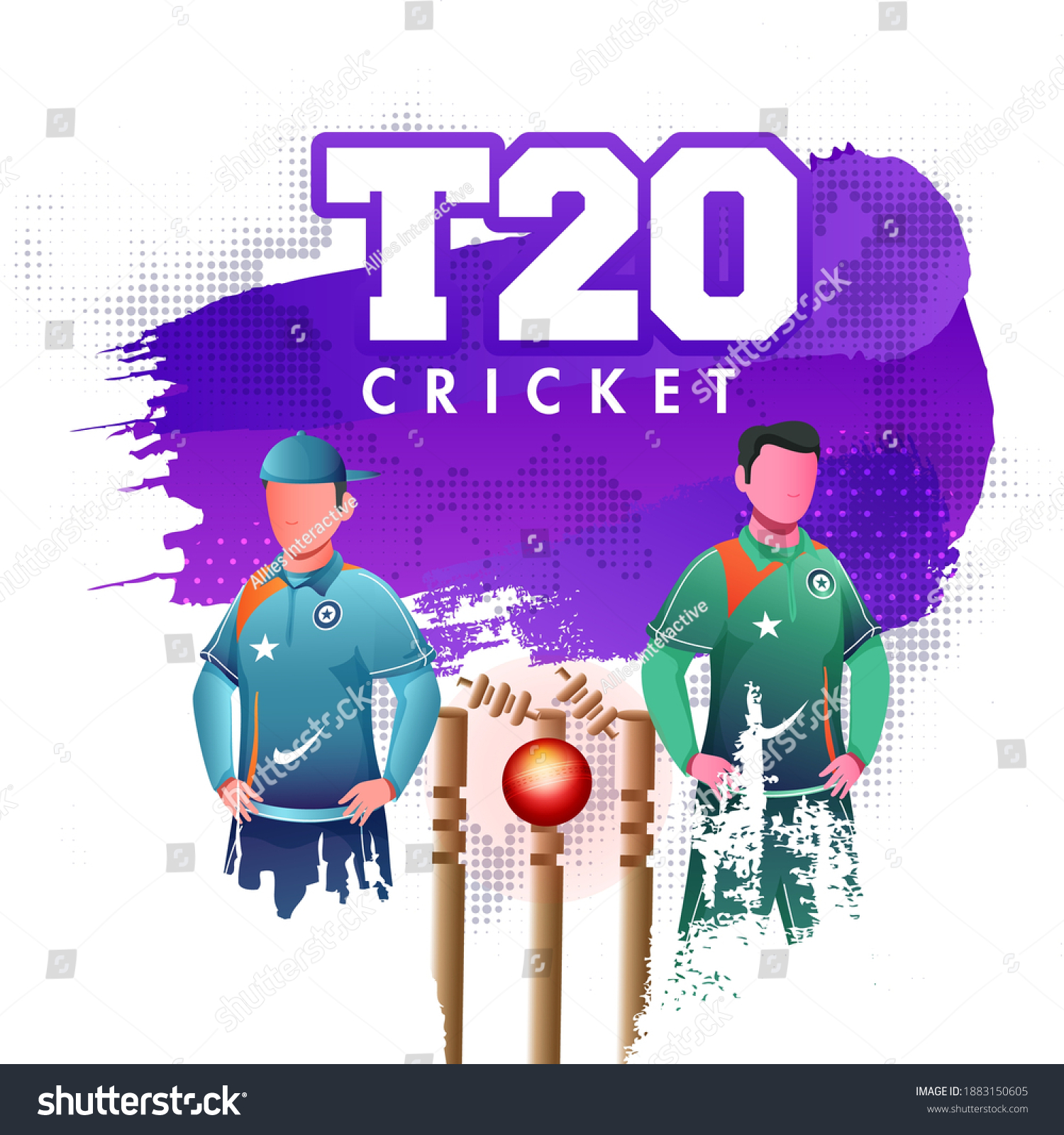 T20 Cricket Poster Design Cartoon Players Stock Vector (Royalty Free ...