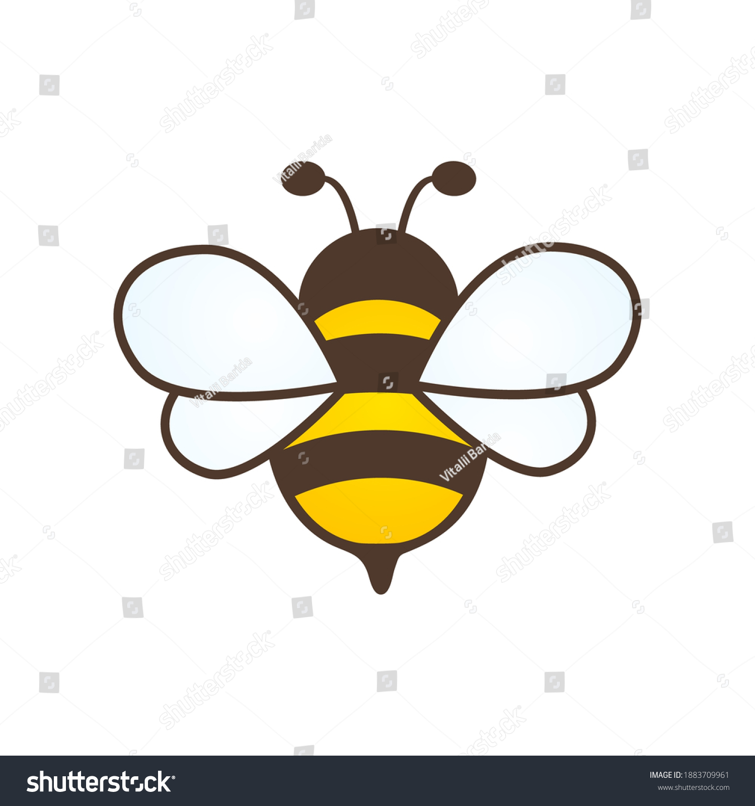 Cute Bee Character Cartoon Flying Bee Stock Vector (Royalty Free ...