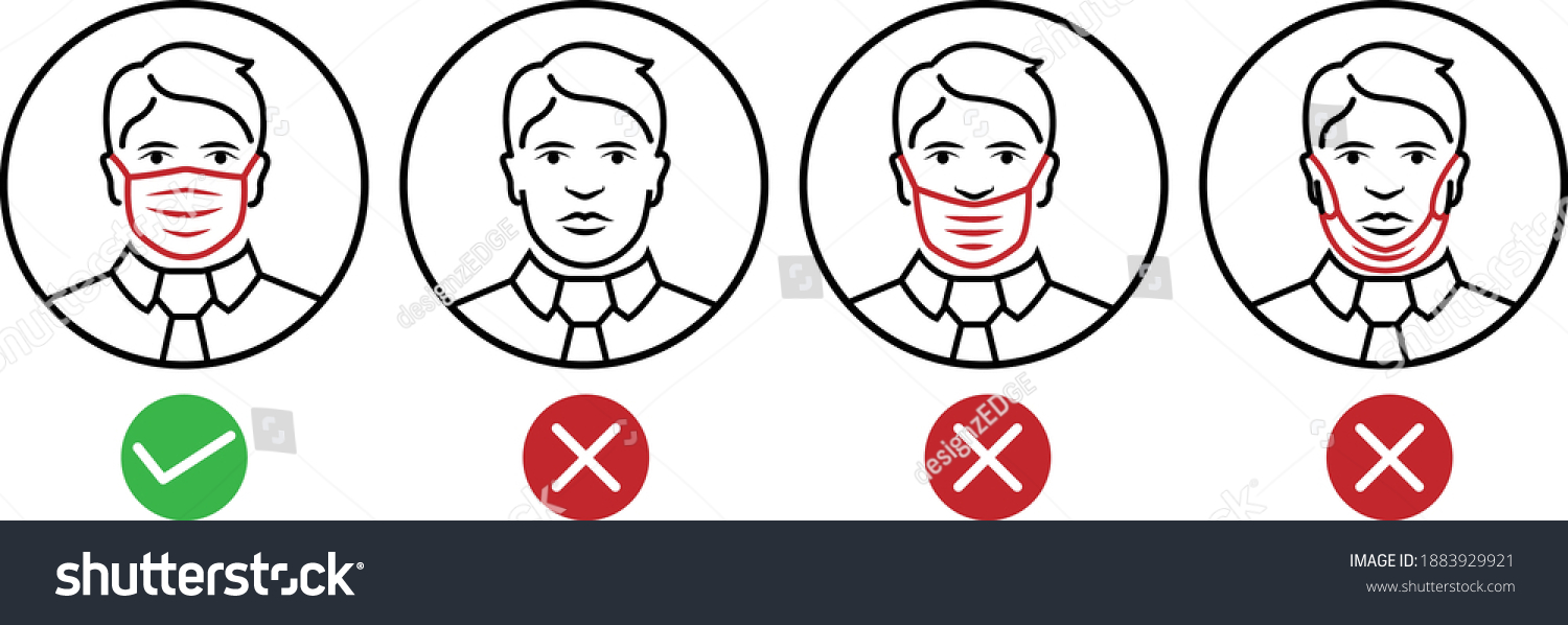 How Wear Mask Icon Stock Vector (Royalty Free) 1883929921 | Shutterstock