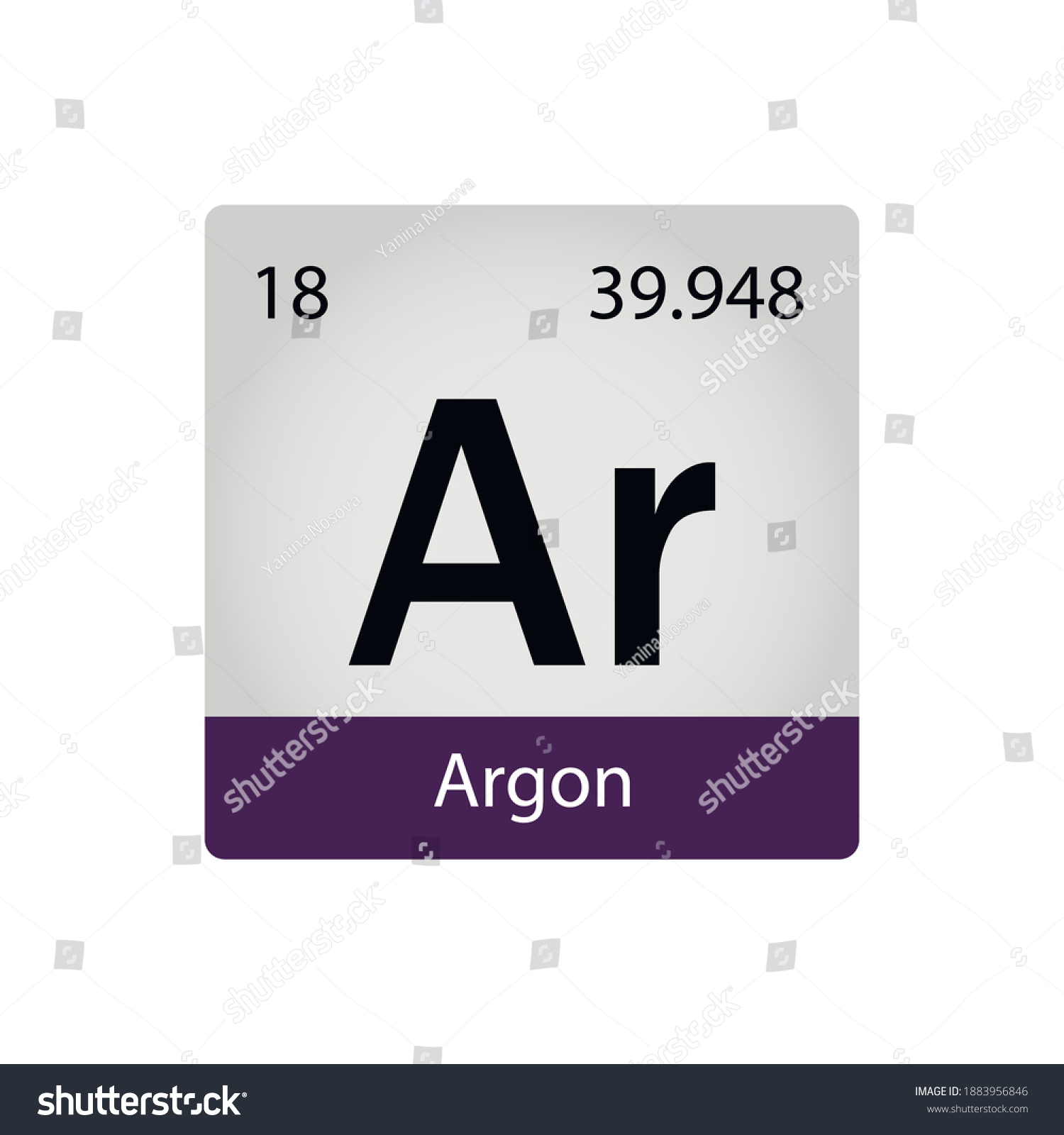 Periodic Table Argon Element Chemistry Concept Stock Vector (Royalty ...