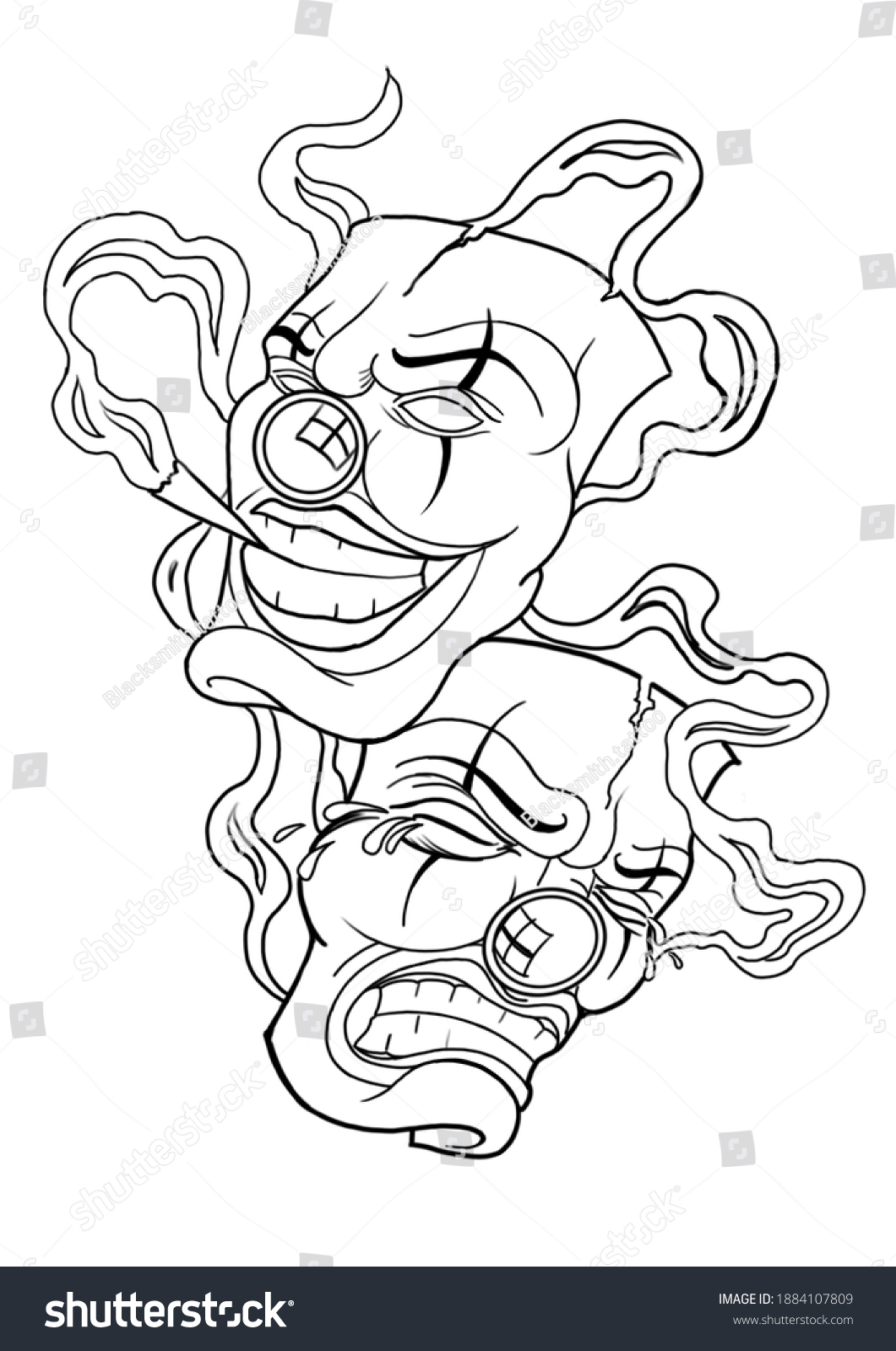 Tattoo Sketch Chicano Mask Tattoo Design Stock Illustration 1884107809 ...