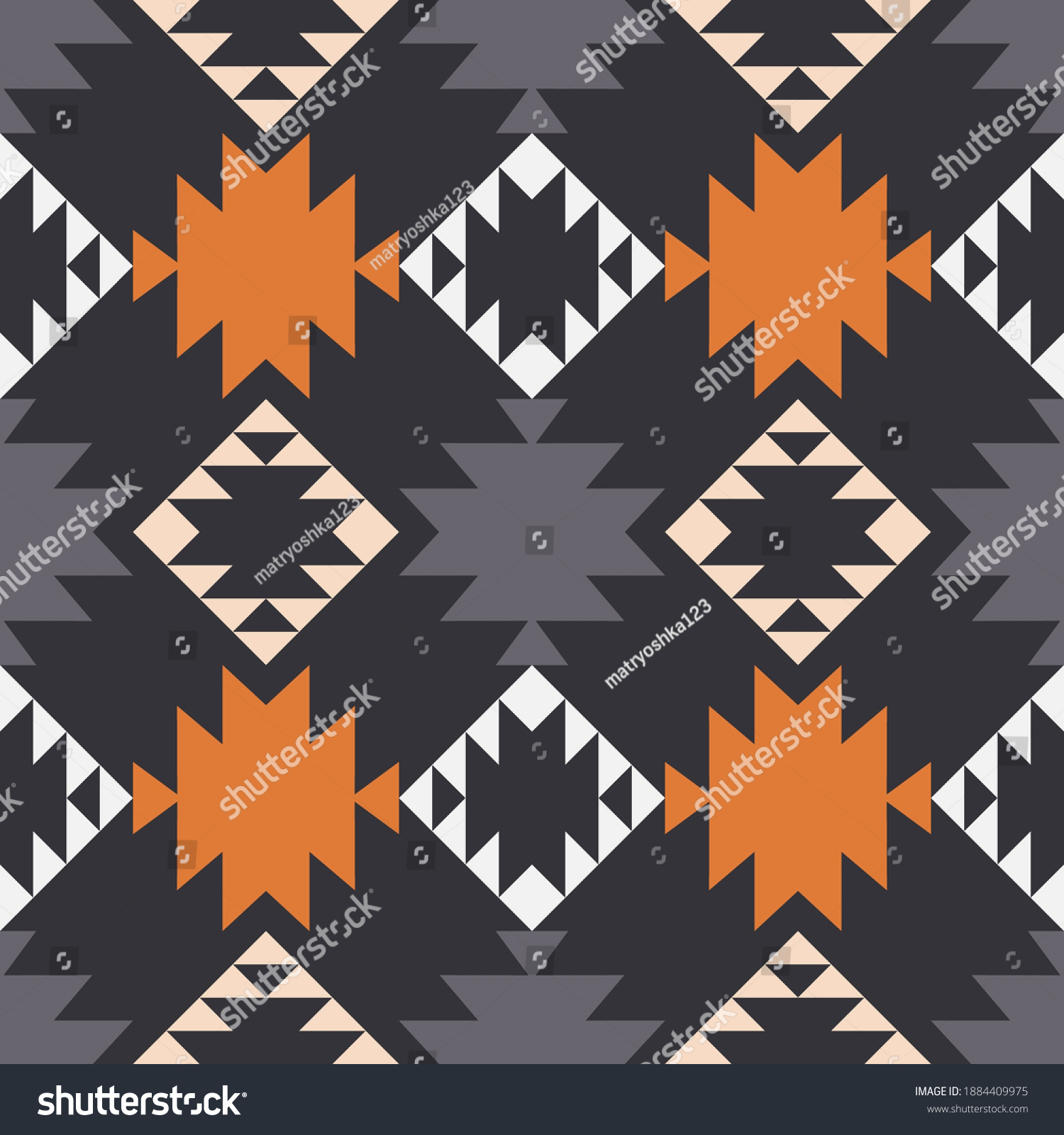 Navajo Mosaic Rug Traditional Folk Geometric Stock Vector (Royalty Free ...