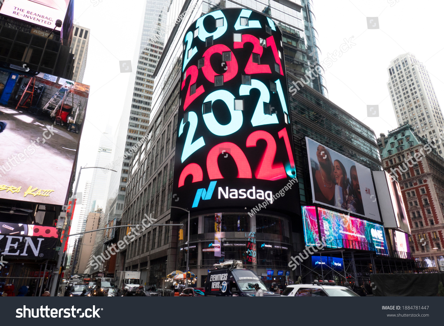 Nasdaq Times Square New York City Stock Photo 1884781447 | Shutterstock