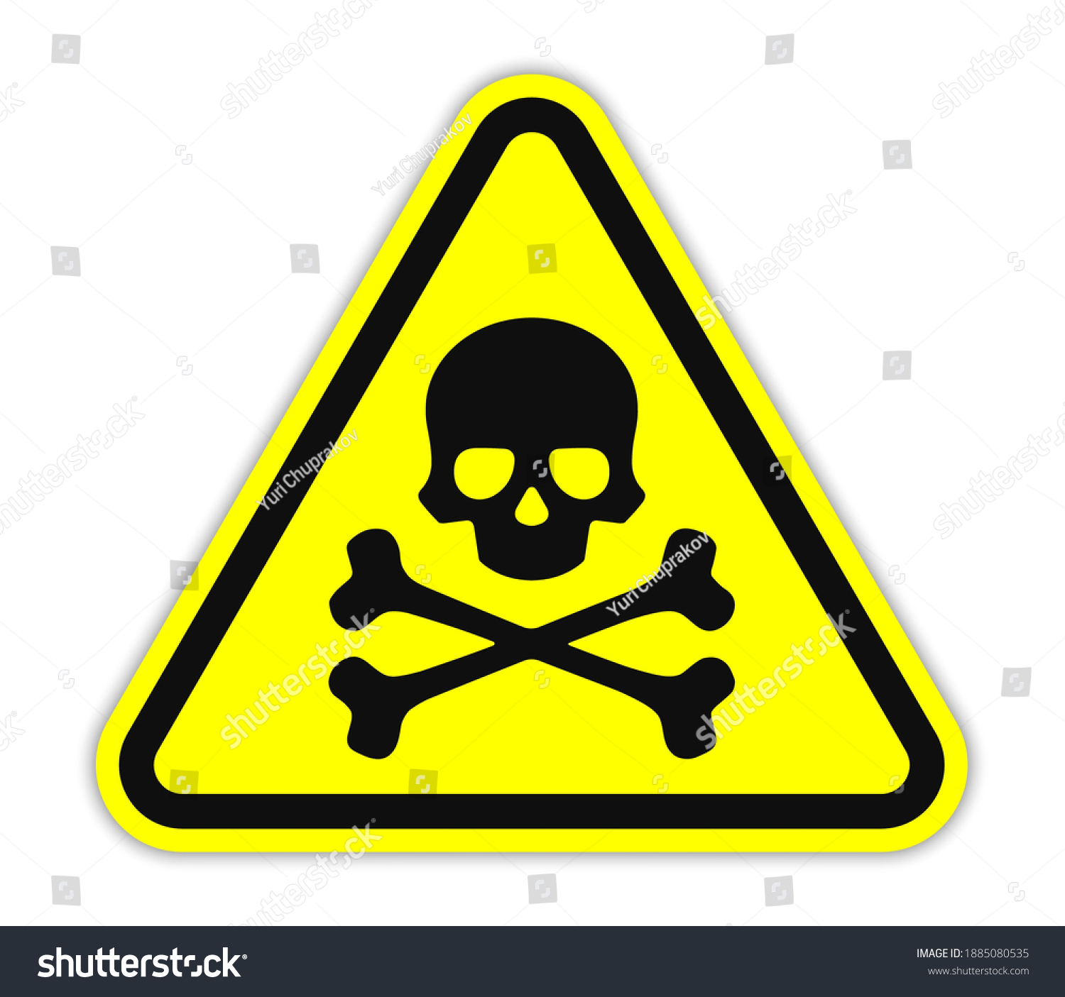 Skull Crossbones Warning Sign Danger Symbolvector Stock Vector (Royalty ...