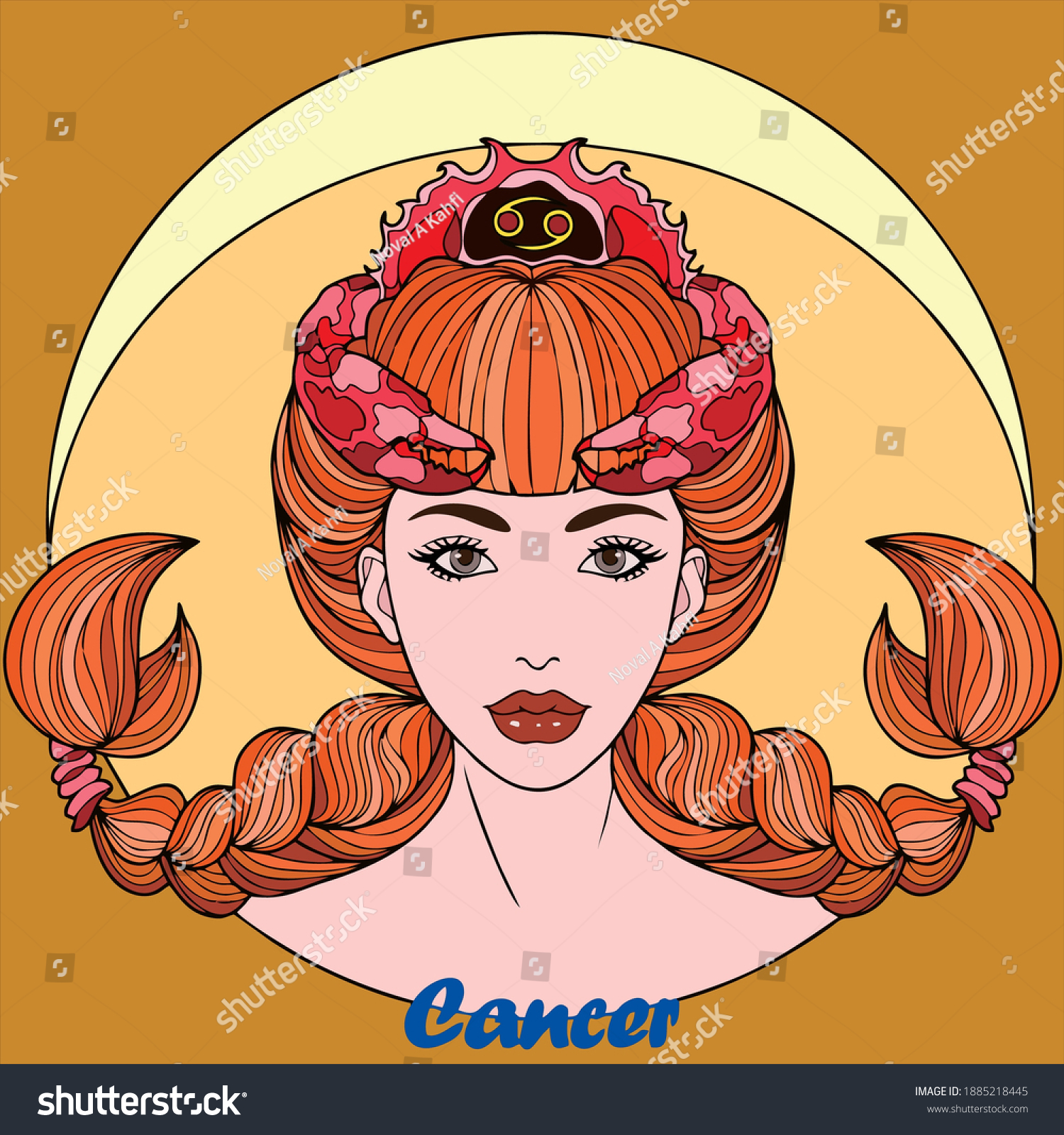 Vector Art Illustration Cancer Zodiac Symbol Stock Vector Royalty Free