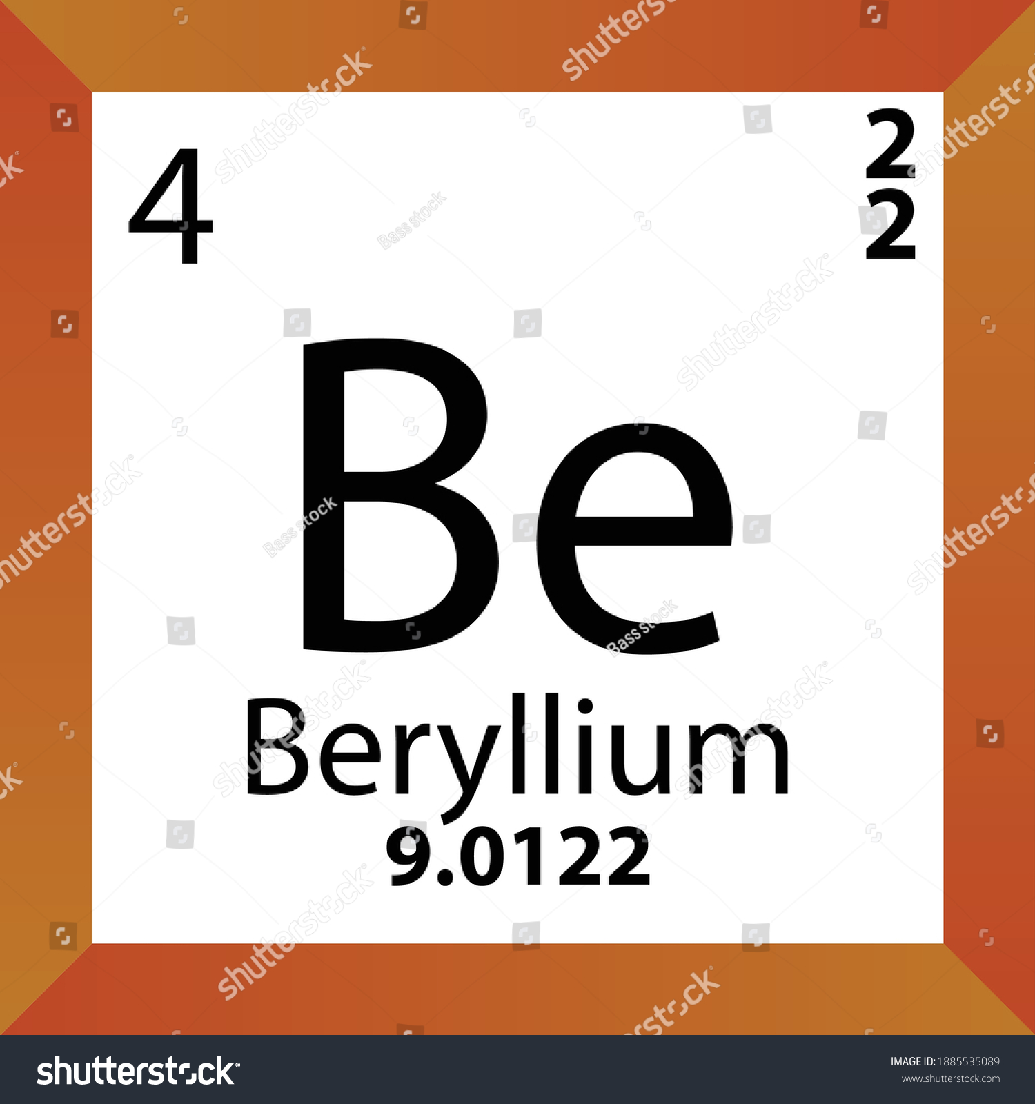 Be Beryllium Chemical Element Periodic Table Stock Vector (Royalty Free ...