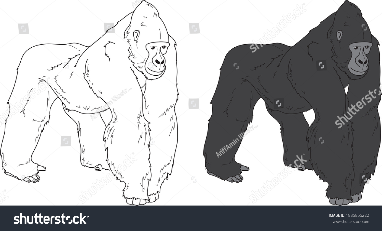 4,361 Gorilla sketch Images, Stock Photos & Vectors | Shutterstock