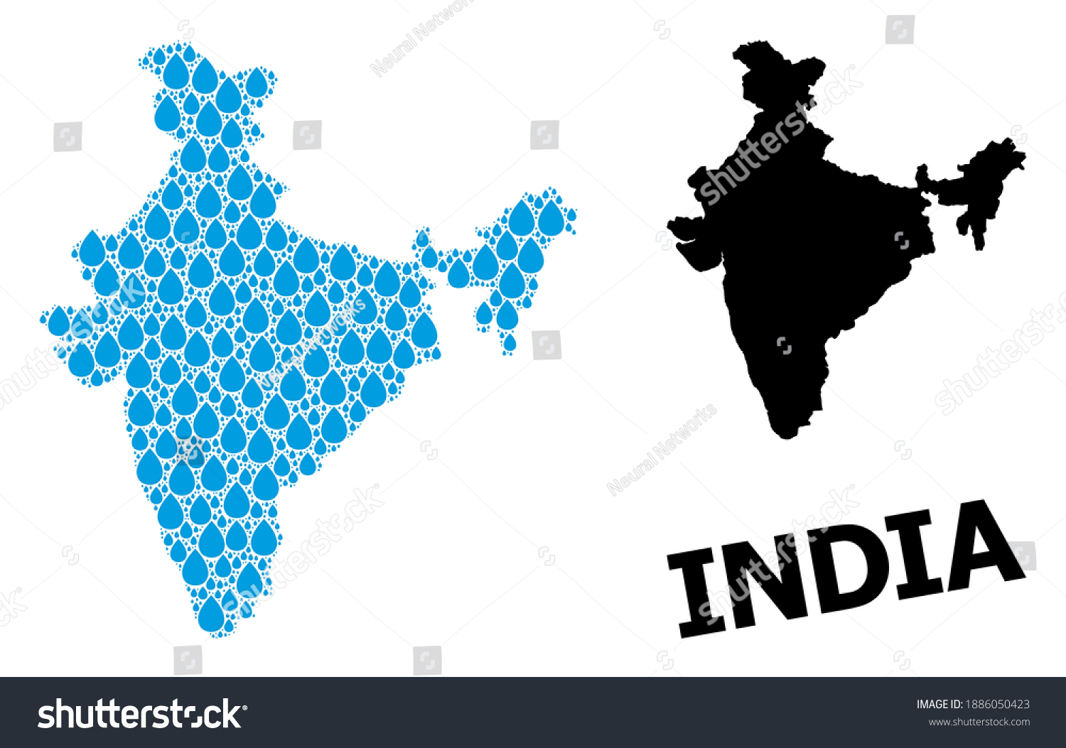 Vector Mosaic Solid Map India Map Stock Vector (Royalty Free ...