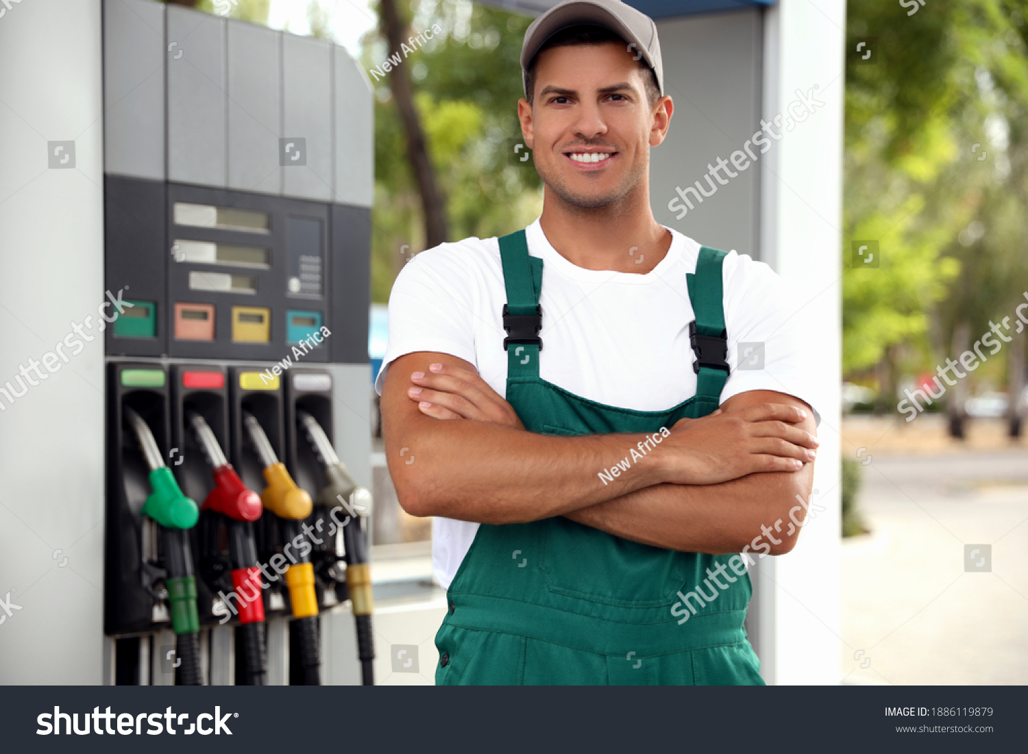 Worker Uniform Modern Gas Station Stock Photo 1886119879 | Shutterstock