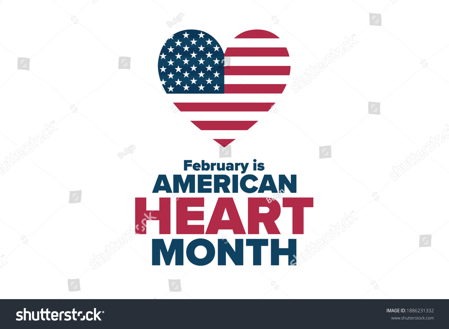 February American Heart Month Holiday Concept Stock Vector Royalty