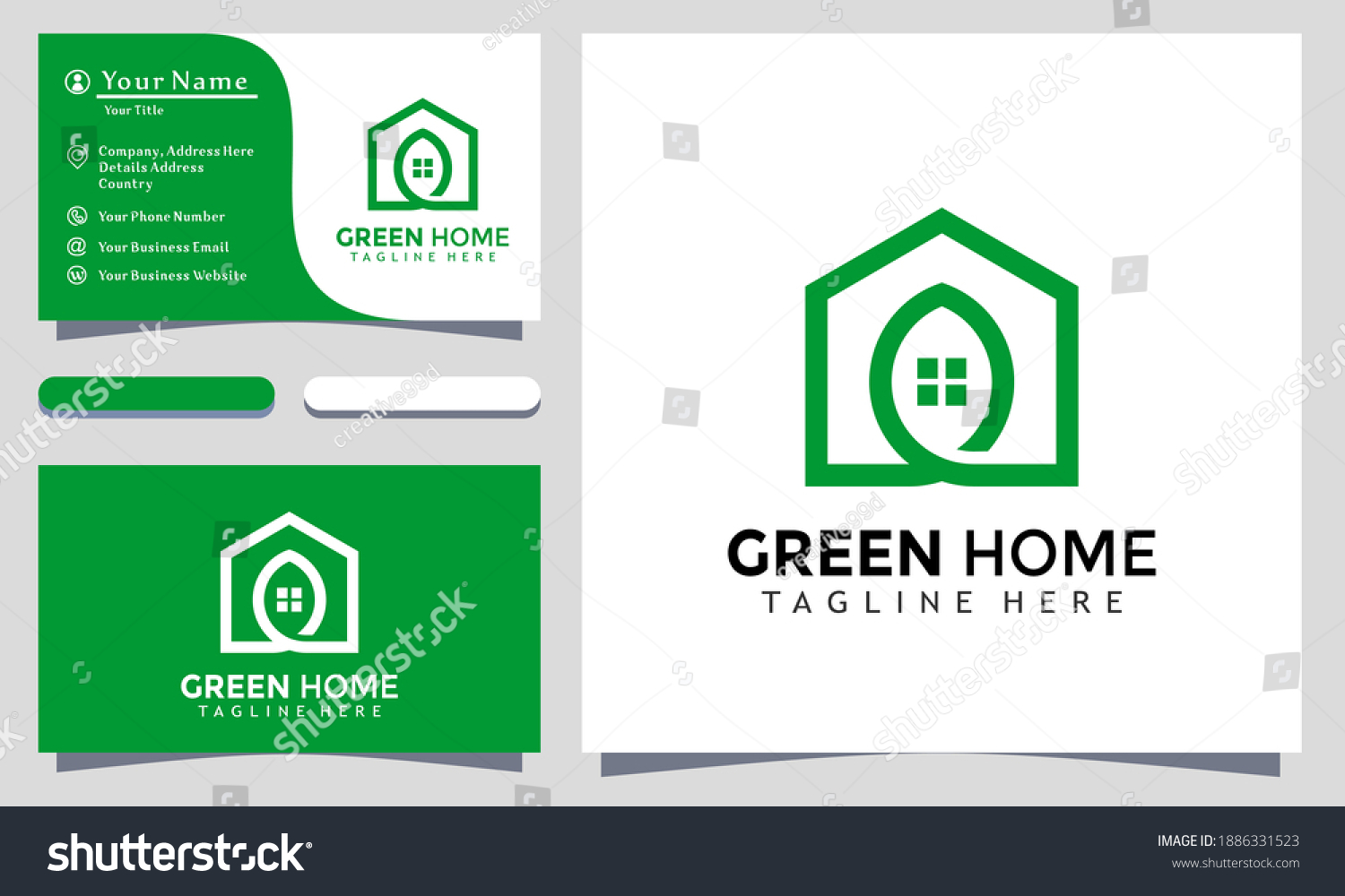 Green House Logo Vector Home Logo Stock Vector (Royalty Free ...