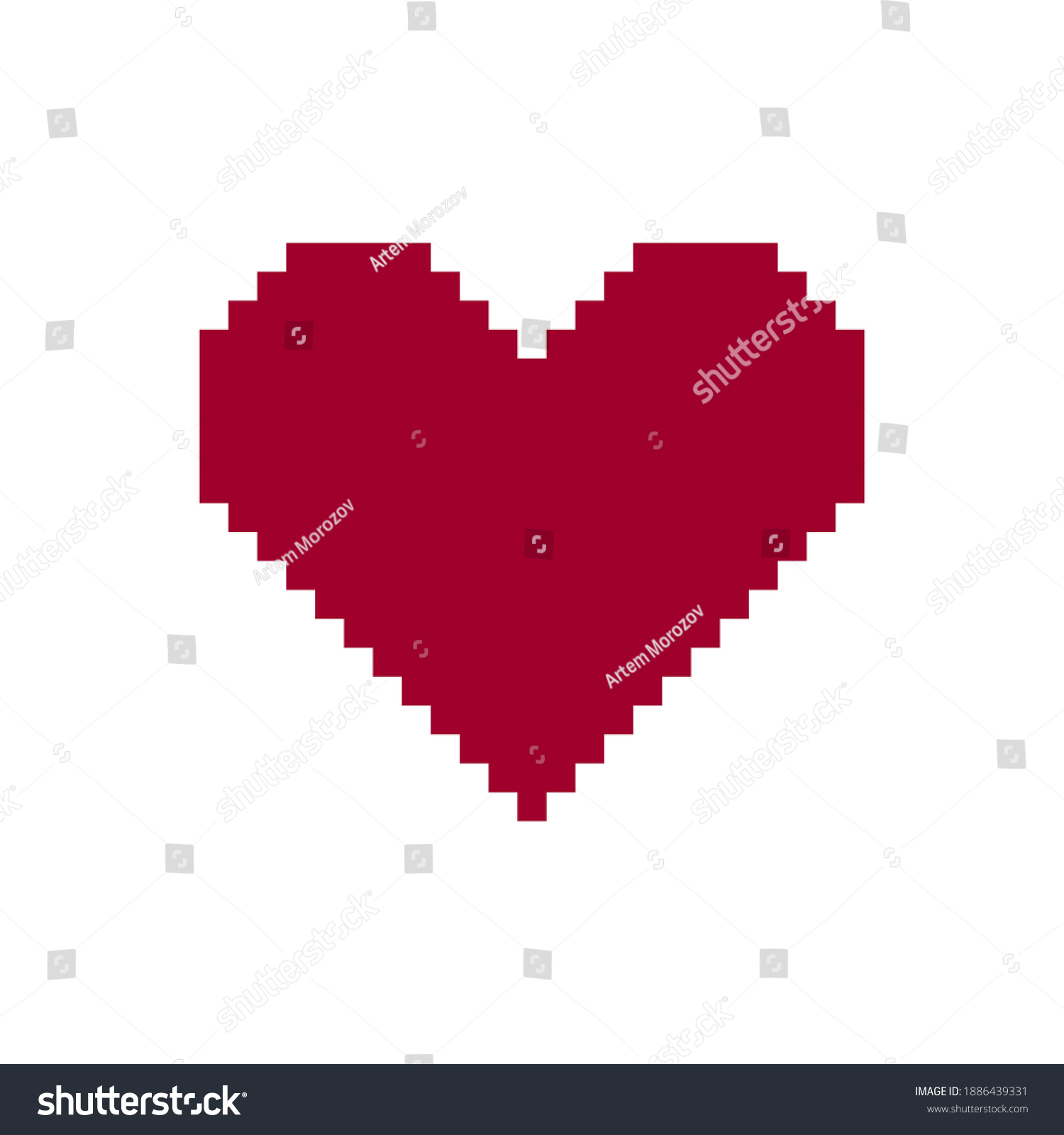 Pixel Art Heart Design Love Logo Stock Vector (Royalty Free) 1886439331 ...