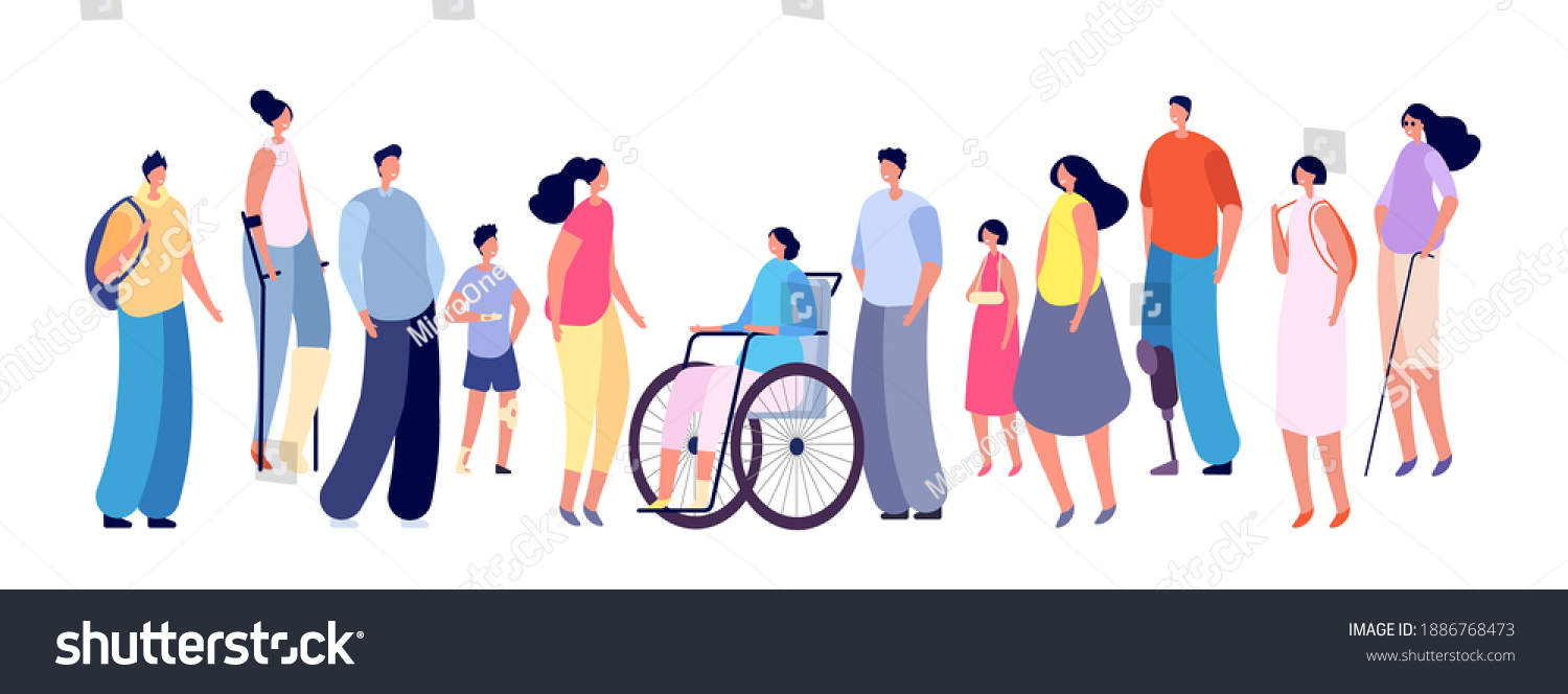 Special Needs People Disabled Person Wheelchair Stock Vector (Royalty ...