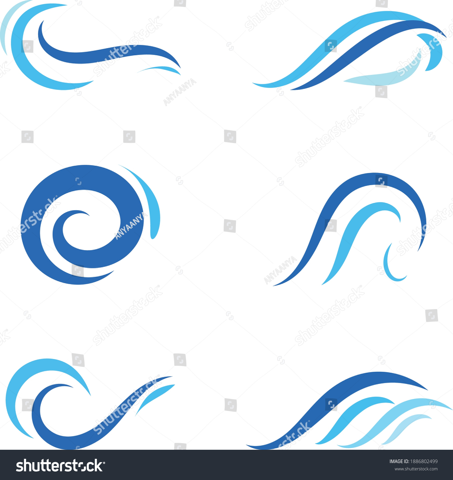 Water Wave Logo Vector Design Stock Vector (Royalty Free) 1886802499 ...