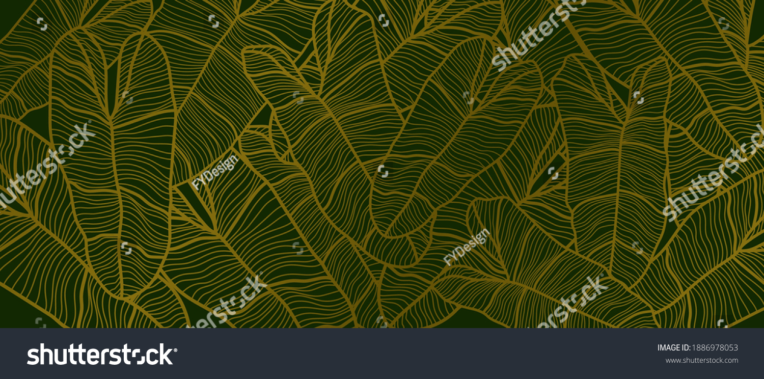 Luxury Line Art Nature Background Vector Stock Vector (Royalty Free ...