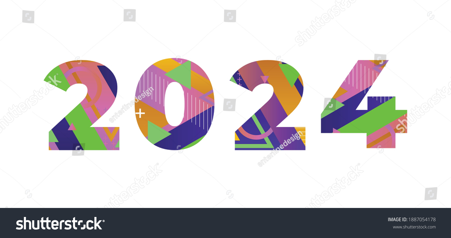 2024 Concept Retro Colorful Word Art Stock Vector Royalty Free   Stock Vector  Concept Retro Colorful Word Art Illustration 1887054178 