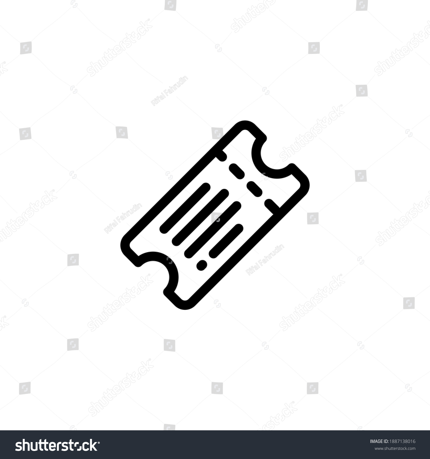 Ticket Line Art Outline Ticket Icon Stock Vector Royalty Free 1887138016 Shutterstock