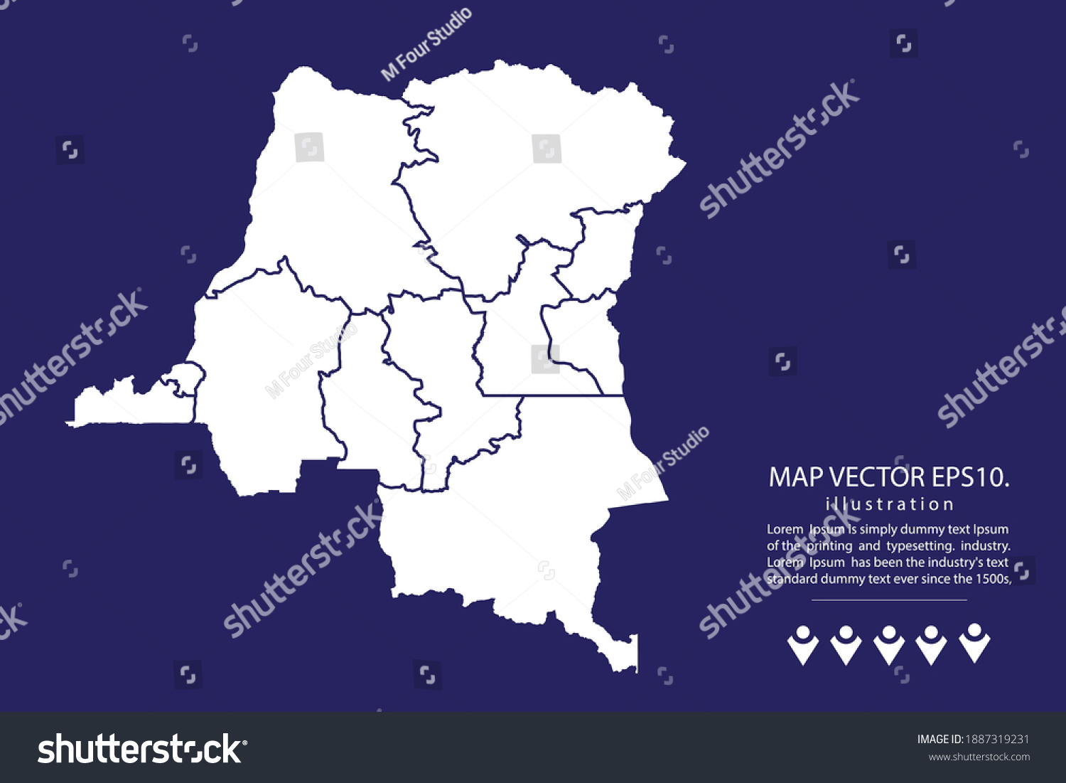 Congo Dr Map High Detailed On Stock Vector (Royalty Free) 1887319231 ...