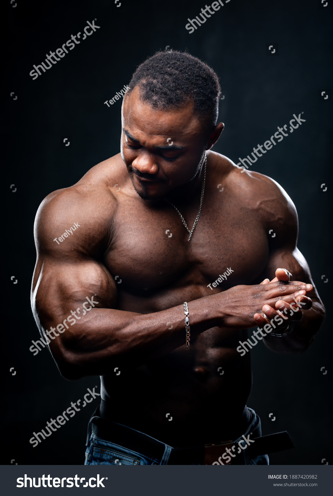 Portrait Bodybuilder African American Studio Naked Stock Photo Shutterstock
