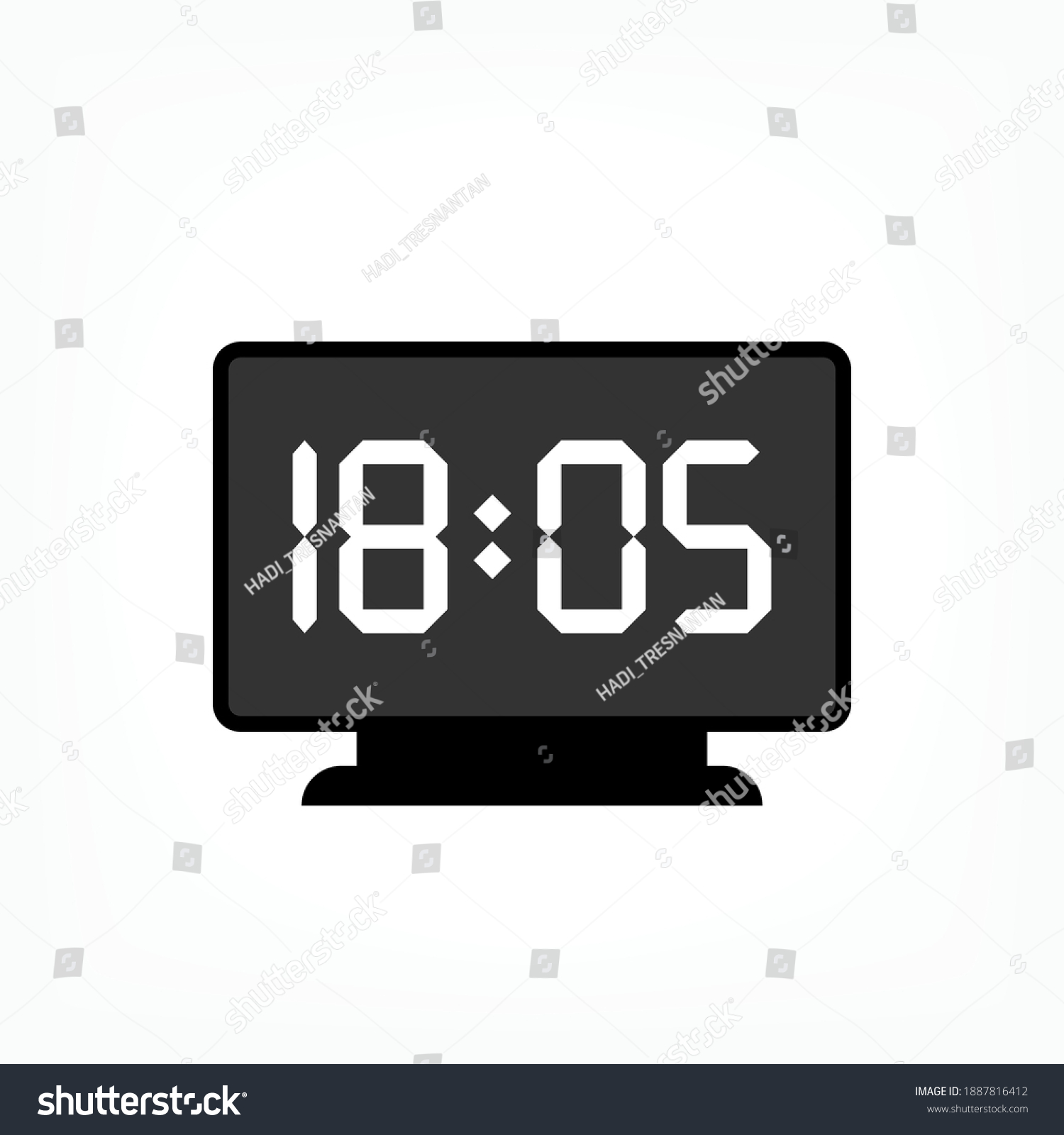 Digital Clock Icon Modern Time Symbol Stock Vector (Royalty Free ...