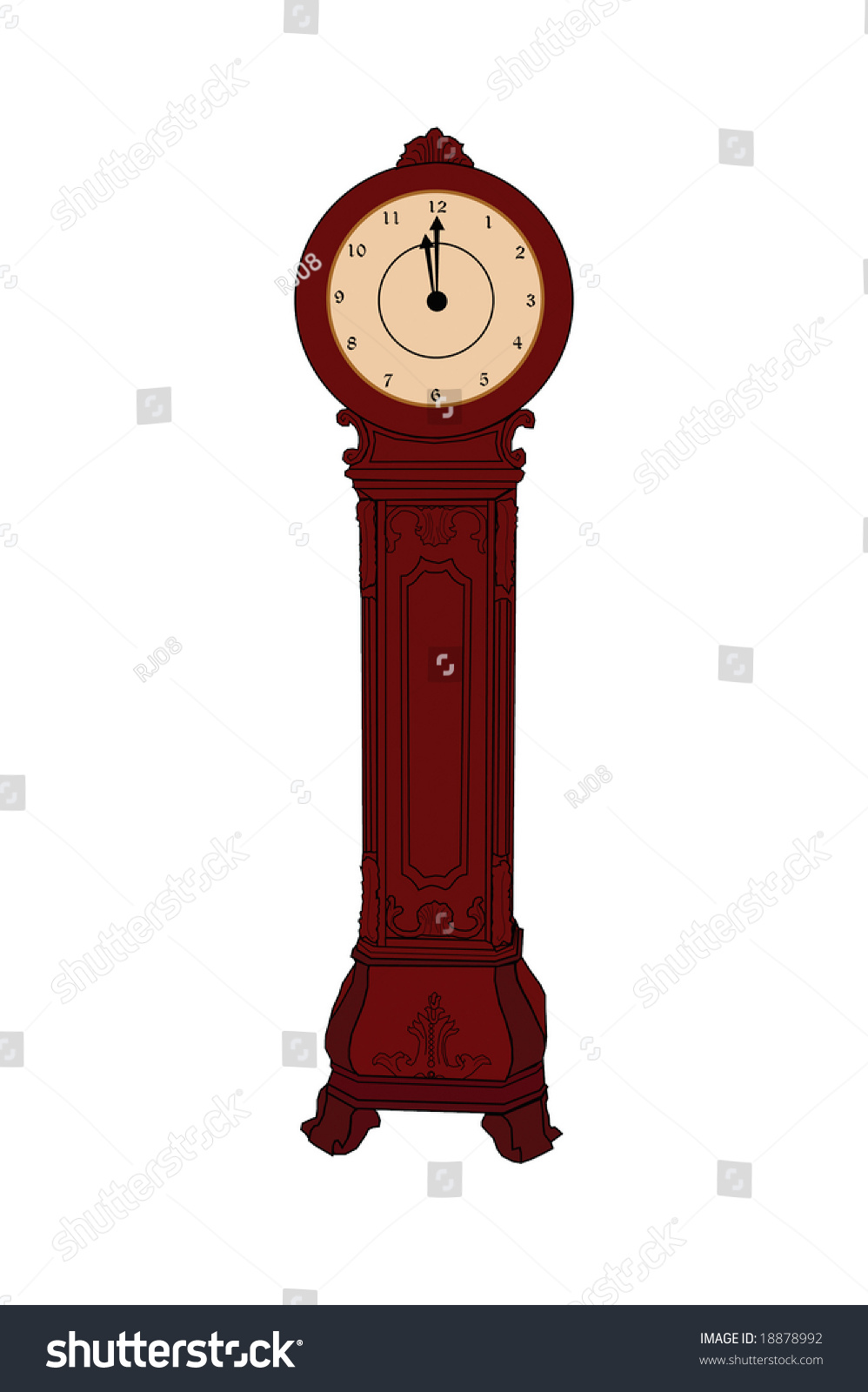 Grandfather Drum Clock Stock Vector (Royalty Free) 18878992 | Shutterstock