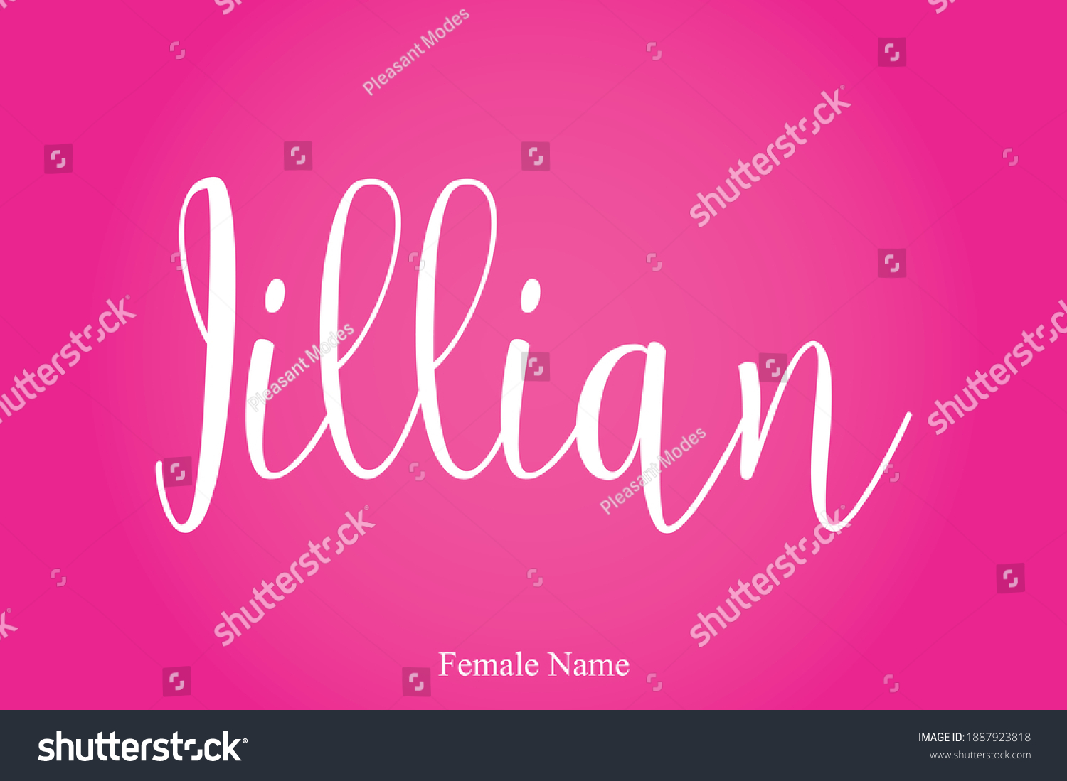 Jillian Female Name Cursive Calligraphy Text เวกเตอร์สต็อก ปลอดค่า