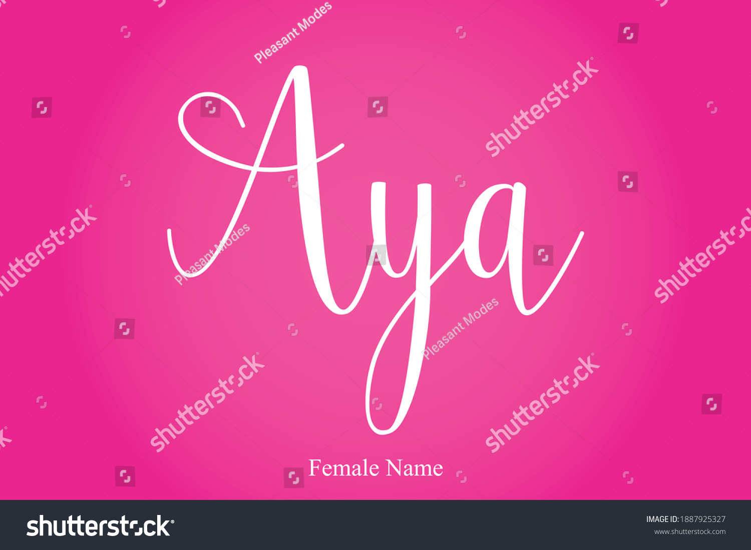 Aya Female Name Cursive Calligraphy Text Stock Vector (Royalty Free ...