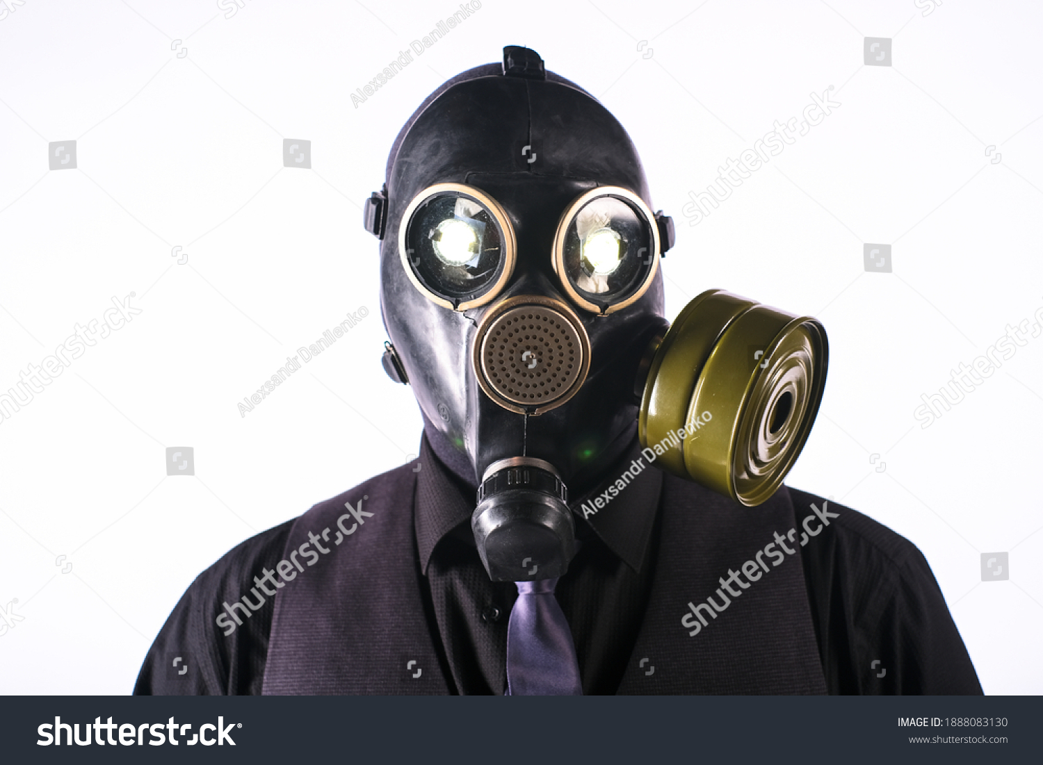 Cosplay Guy Gas Mask On White Stock Photo 1888083130 | Shutterstock