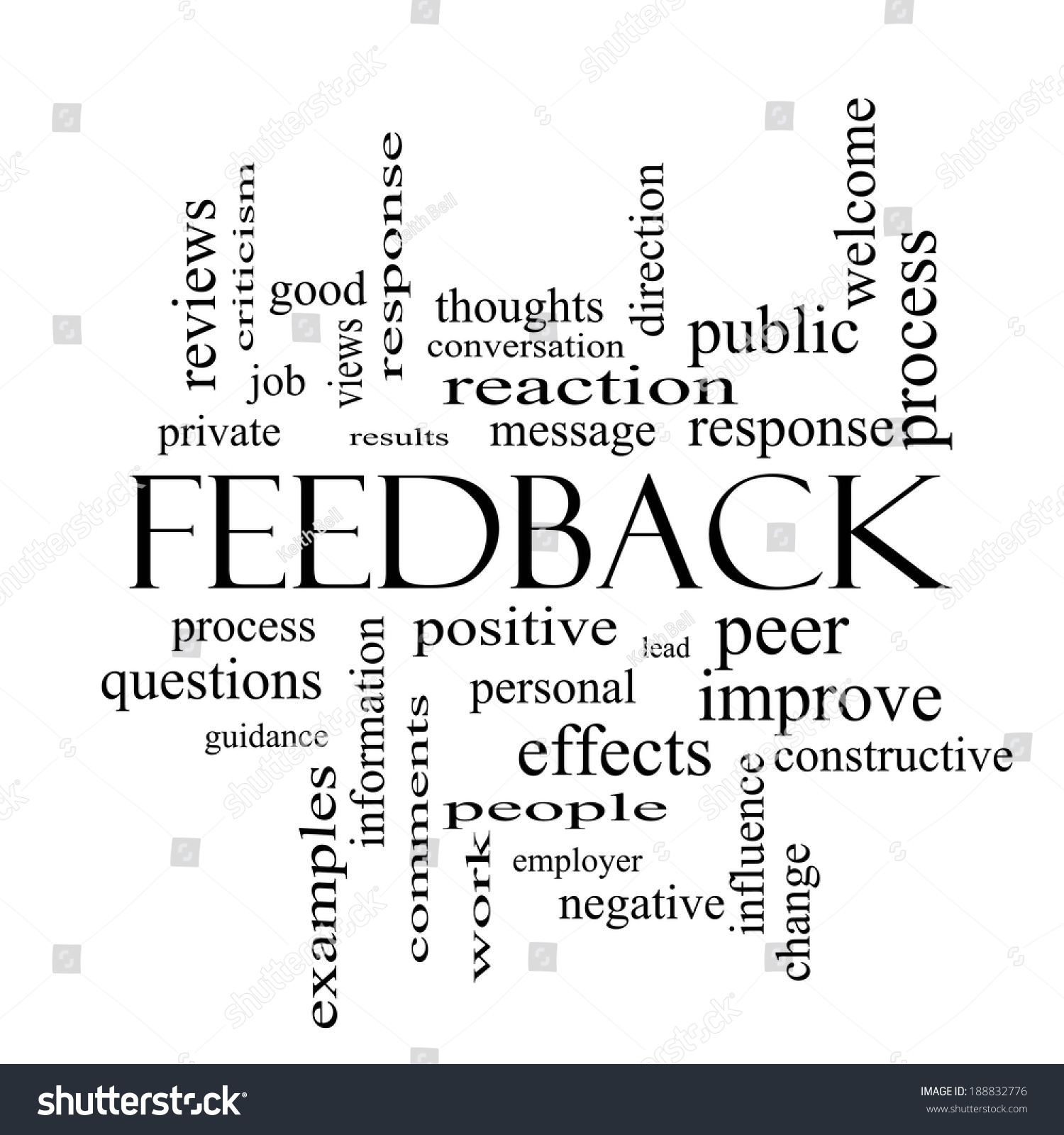 Feedback Word Cloud Concept Black White Stock Illustration 188832776 ...