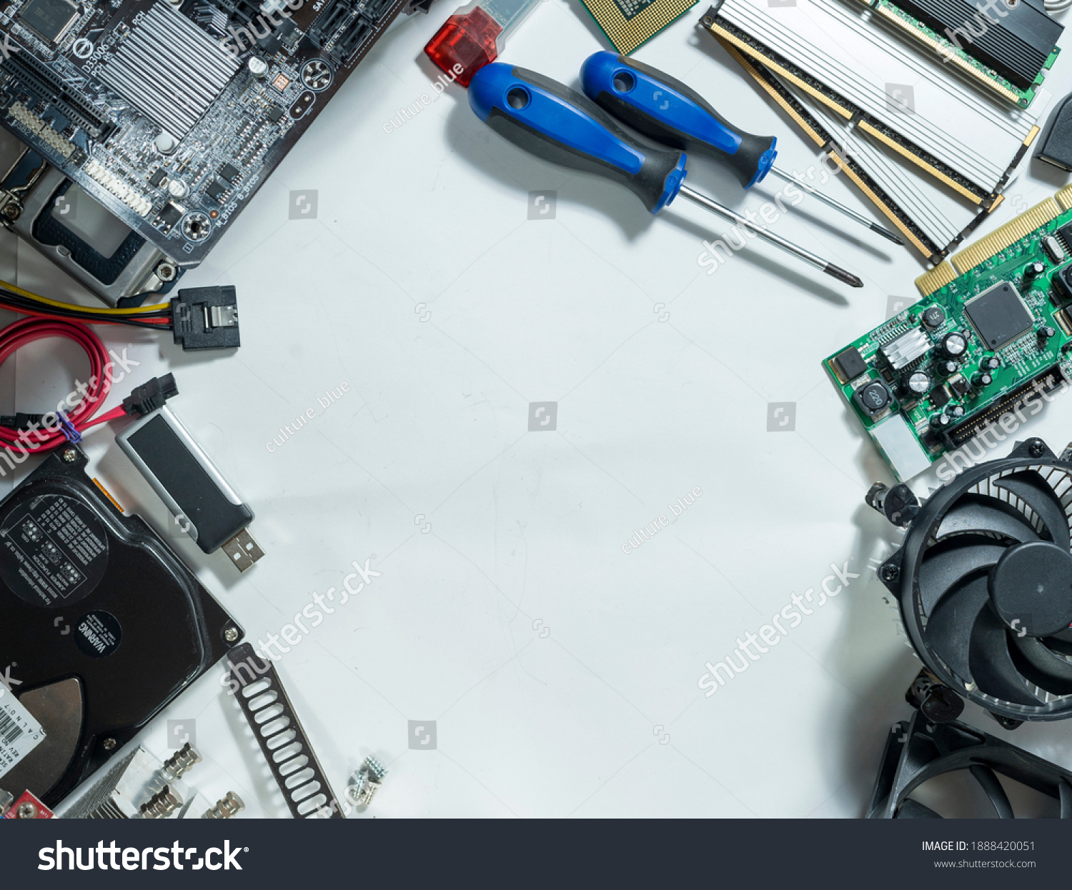 Top View Computer Parts Hard Drive Stock Photo 1888420051 | Shutterstock