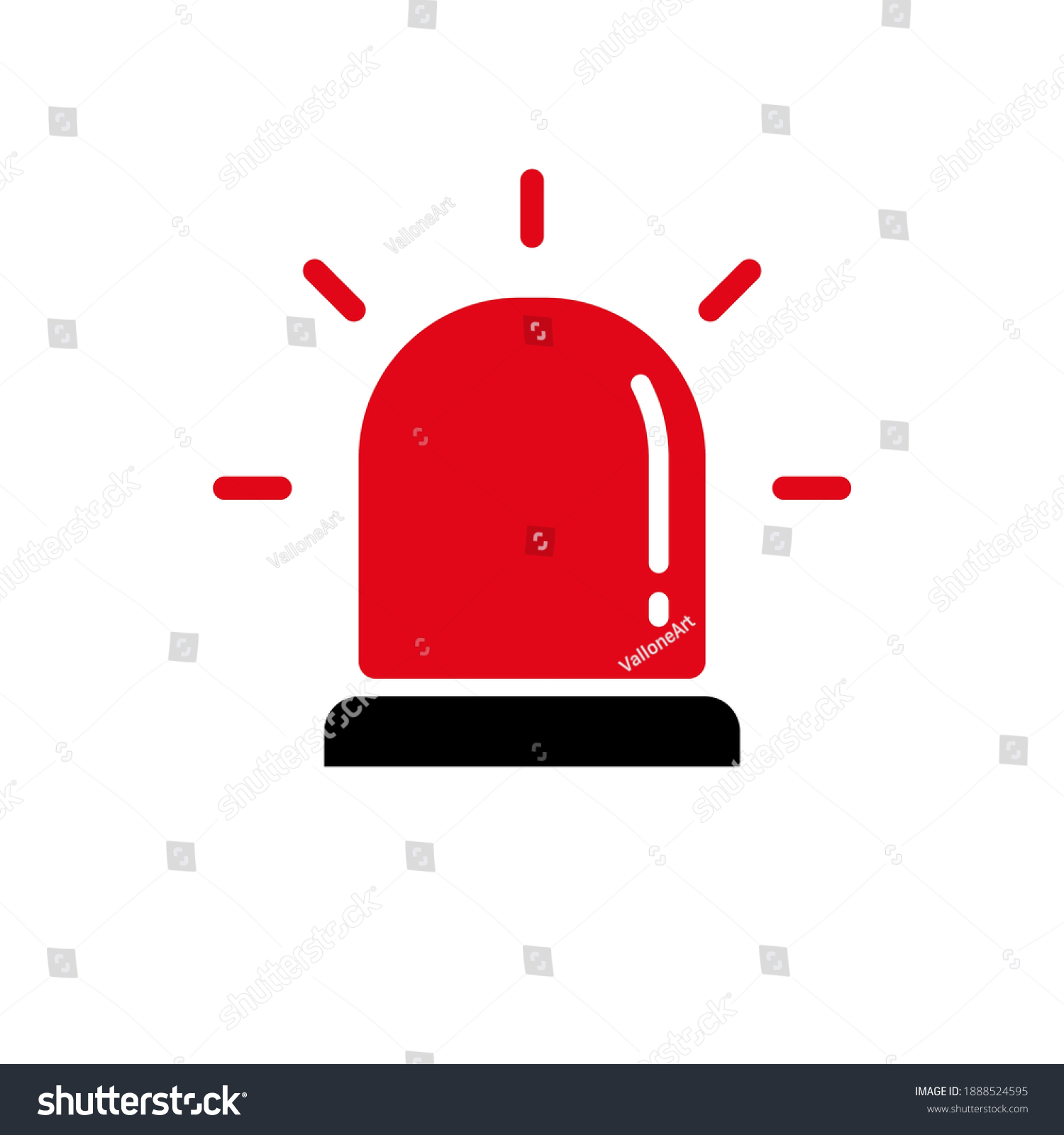 Emergency Siren Icon Flat Style Police Stock Vector (Royalty Free ...