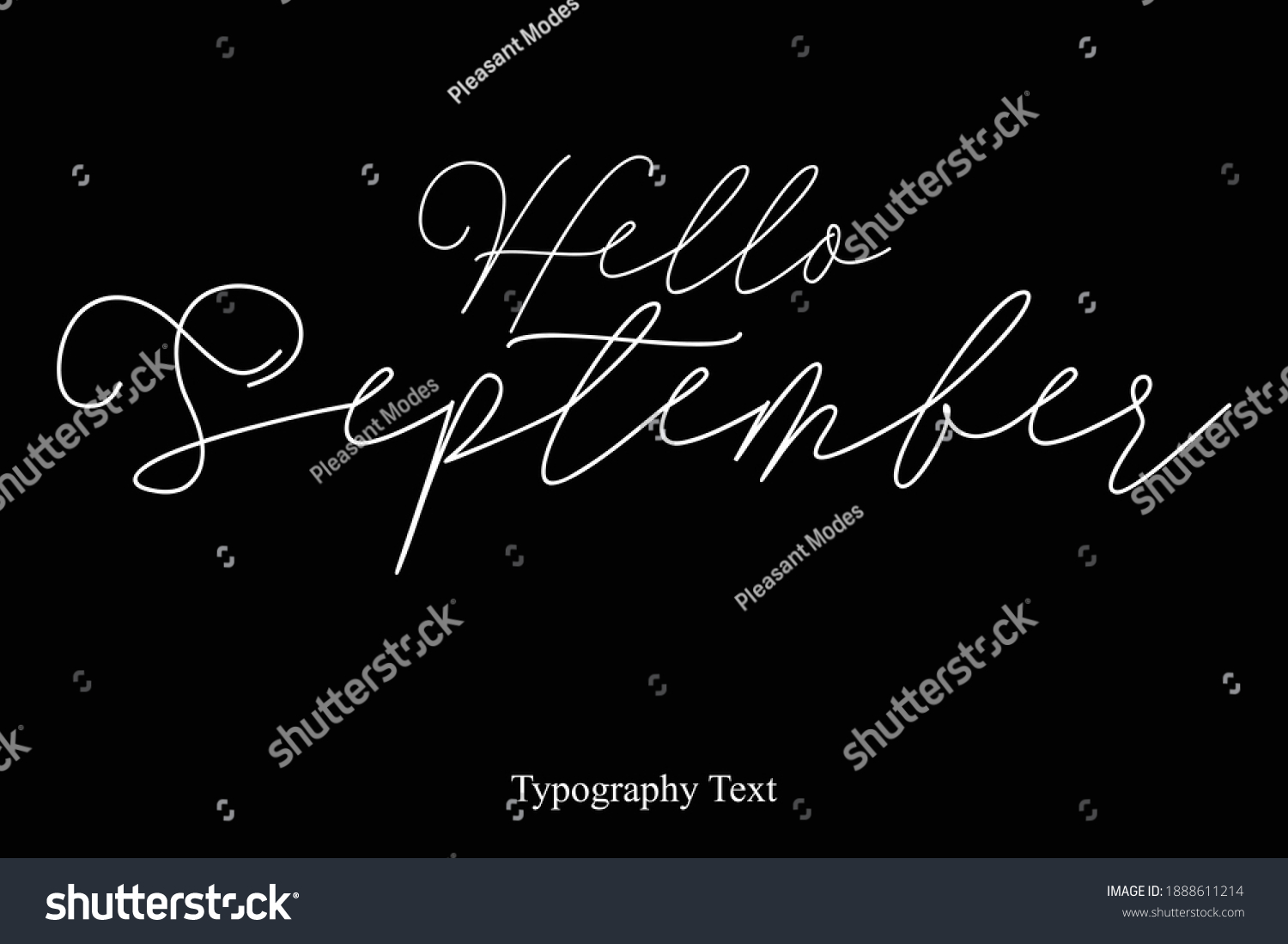 Hello September Cursive Calligraphy Text On Stock Vector (Royalty Free ...