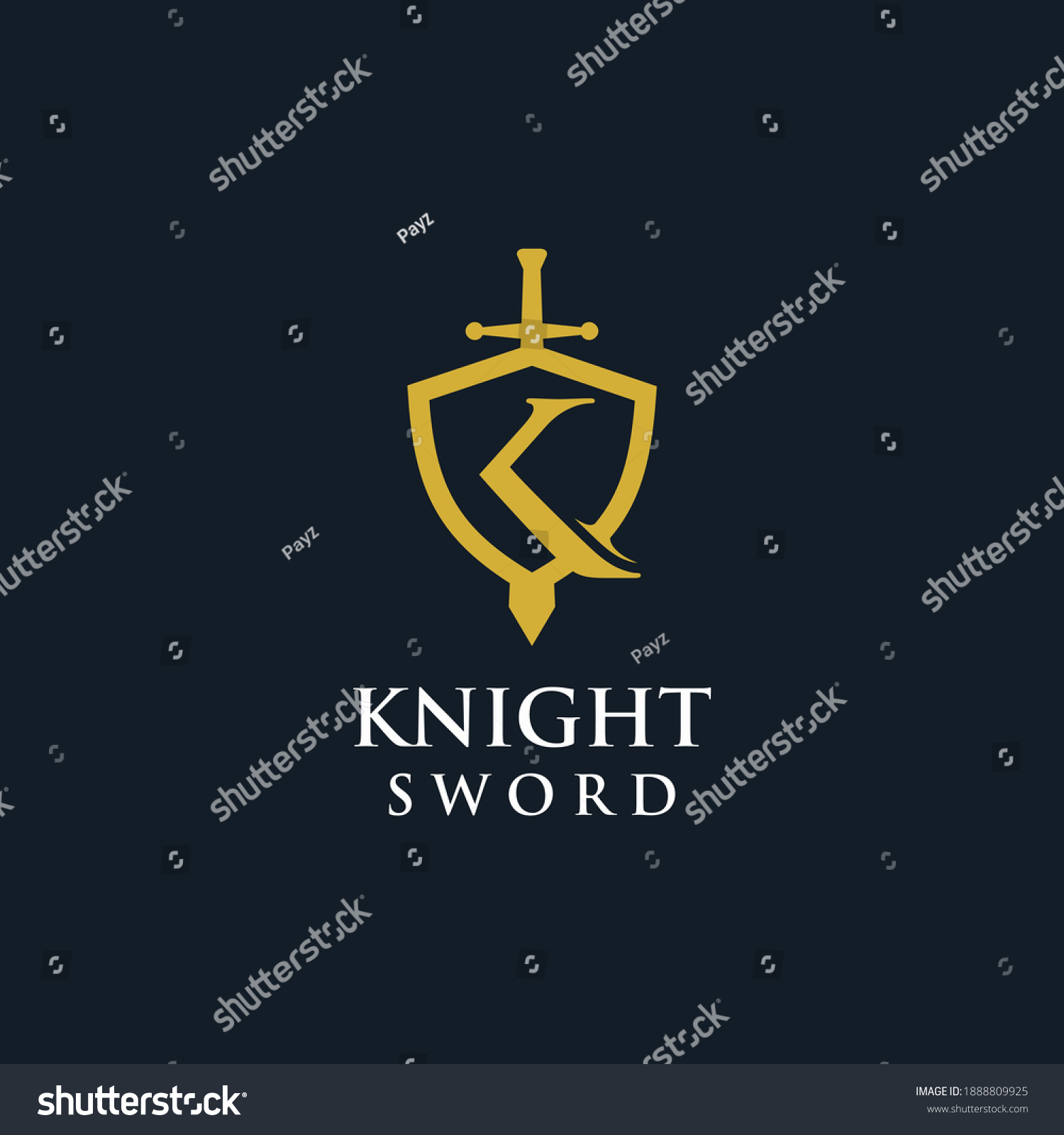 Knight Sword Logo Letter K Shield Stock Vector (Royalty Free ...