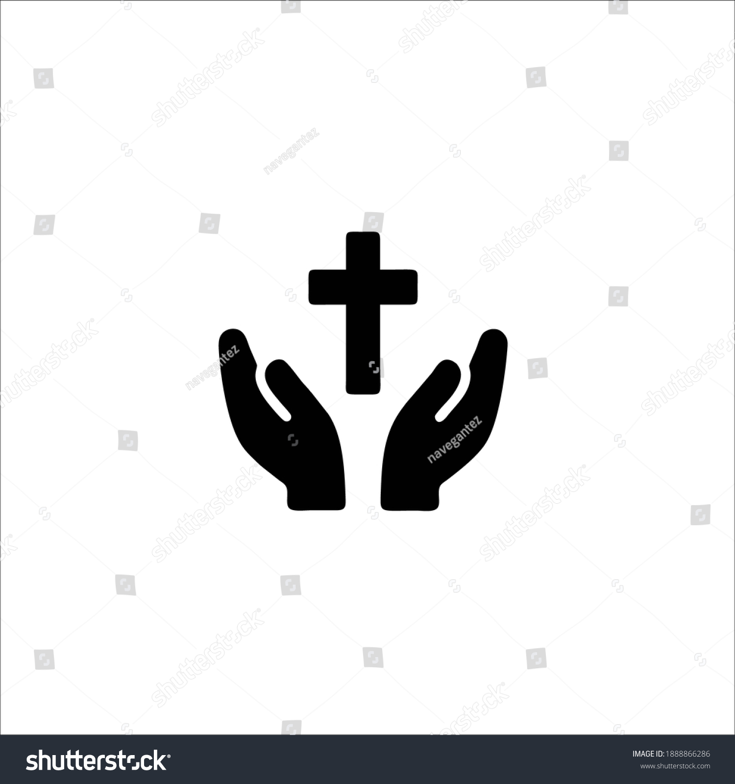 Pray Hand Symbol Logo Vector Illustration Stock Vector (Royalty Free ...