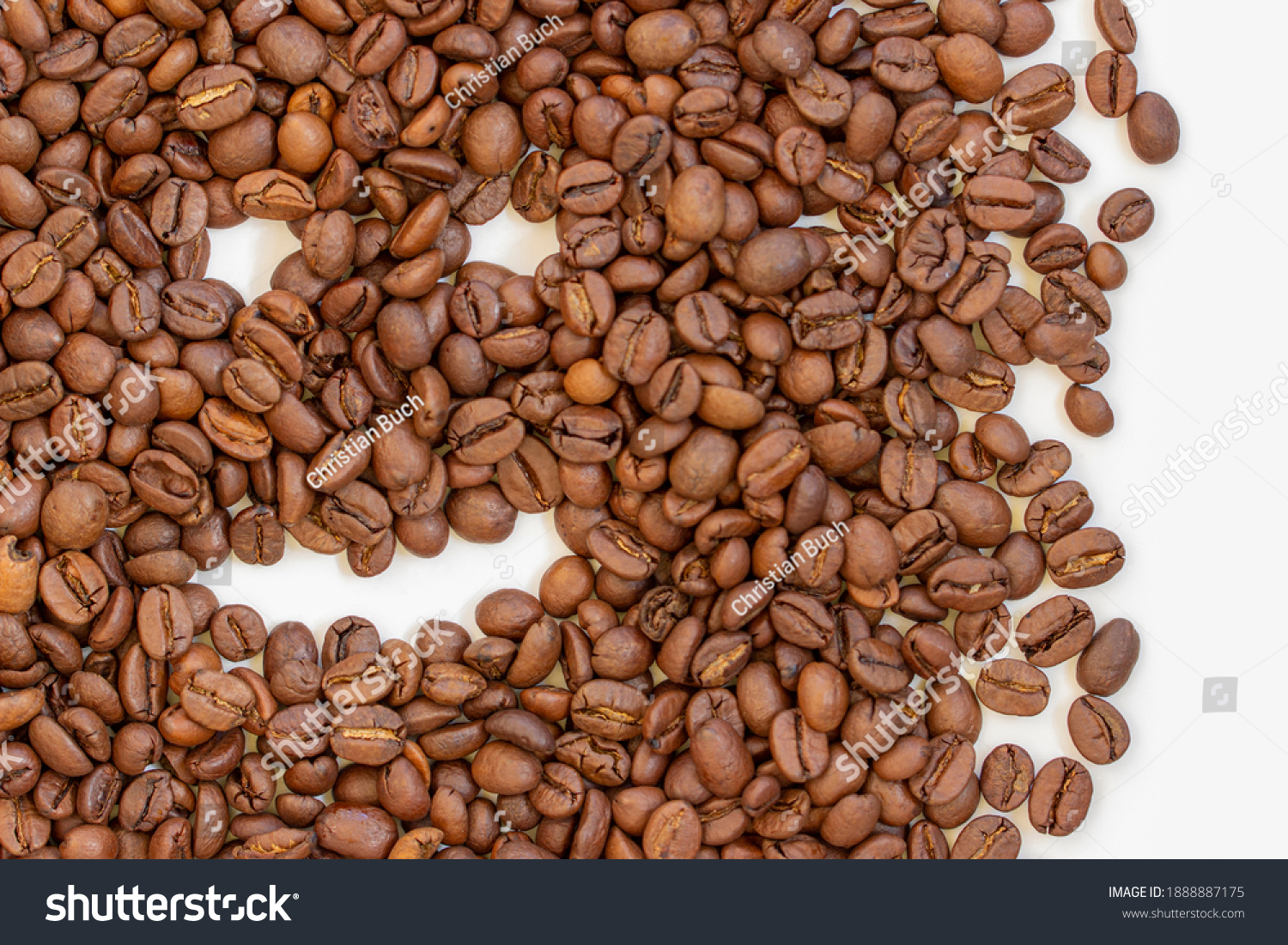 face in coffee beans
