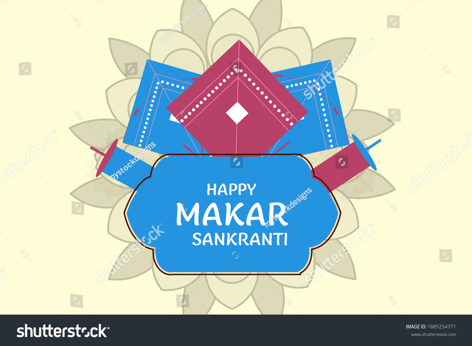 Illustration Happy Makar Sankranti Holiday Harvest Stock Vector ...