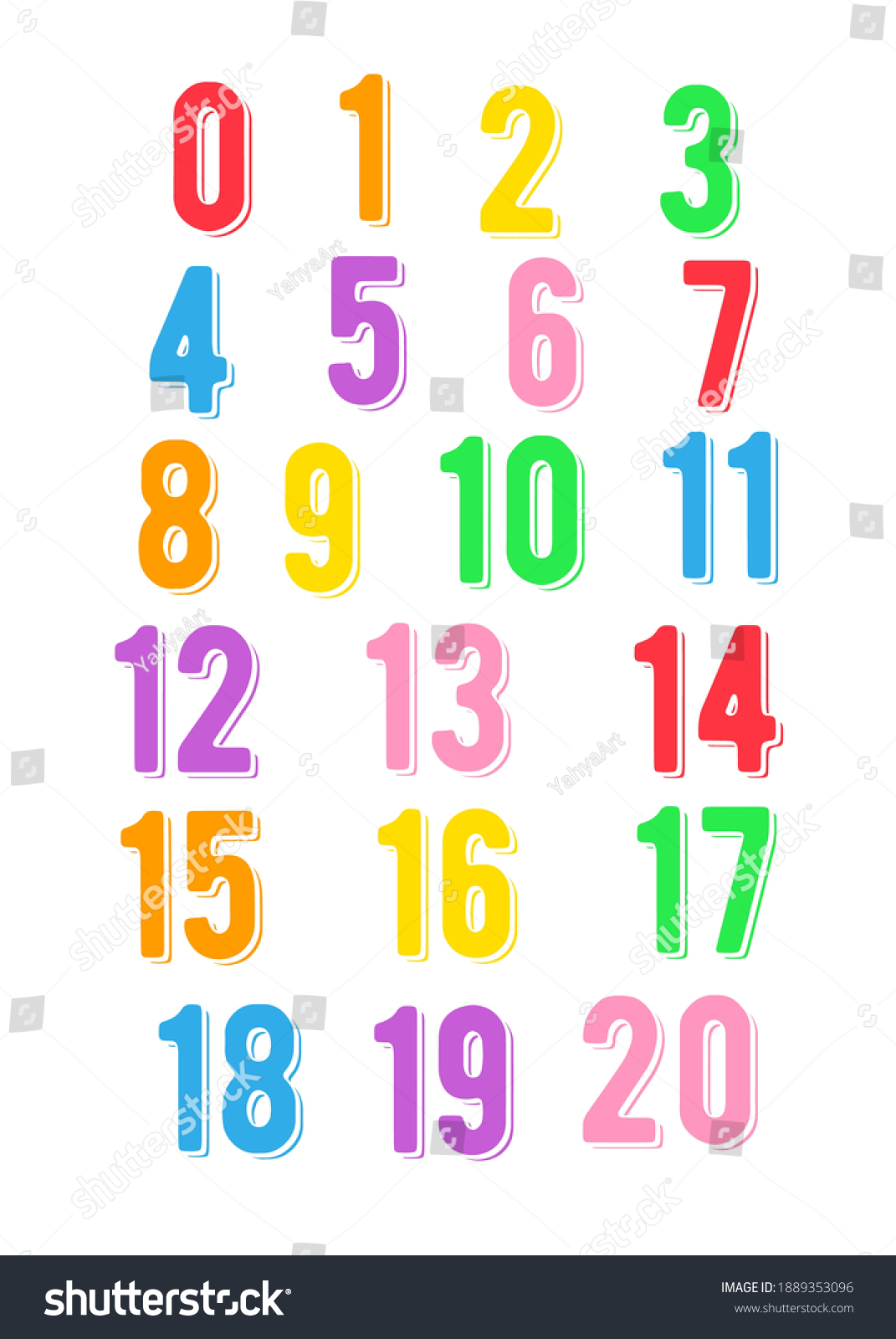 Number Rainbow Colorful Design Illustration Kids Stock Vector (Royalty ...