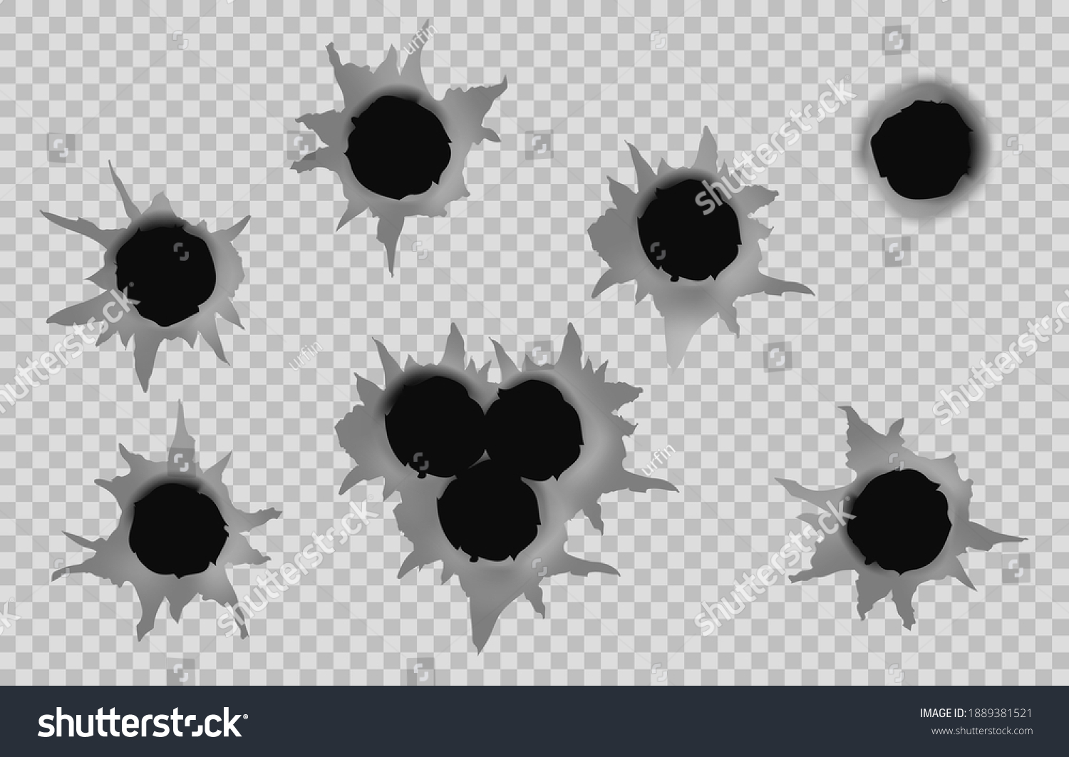 Bullet Holes Isolated Transparent Background Vector Stock Vector ...