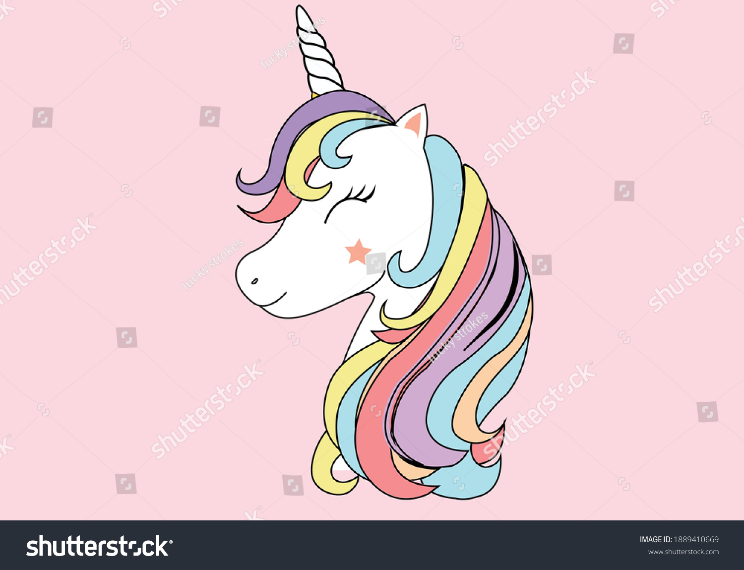 Unicorn Hand Drawn Design Vector Art Stock Vector (Royalty Free ...