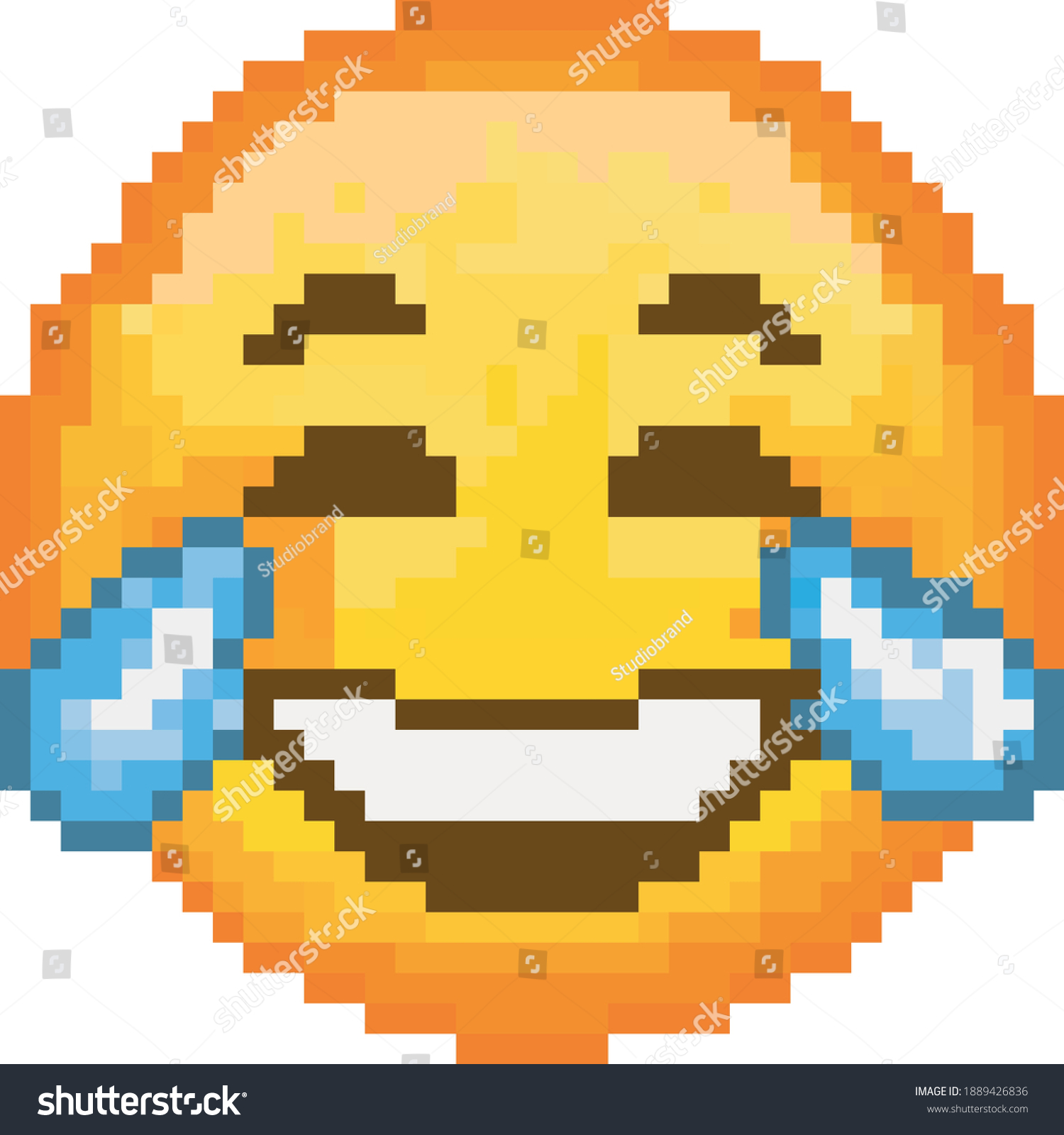 Pixel Emoji Emoticon Vector Smiling Face Stock Vector (Royalty Free ...