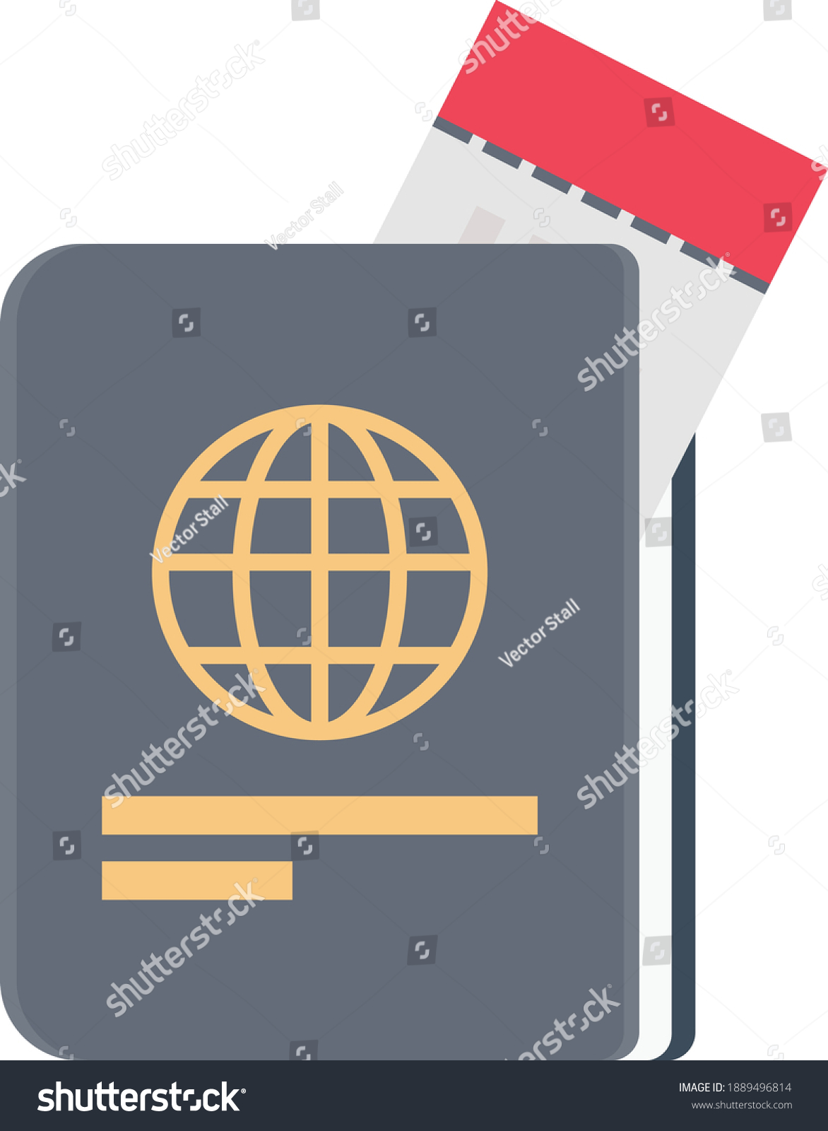 Passport Flat Vector Flat Icon Stock Vector Royalty Free 1889496814 Shutterstock