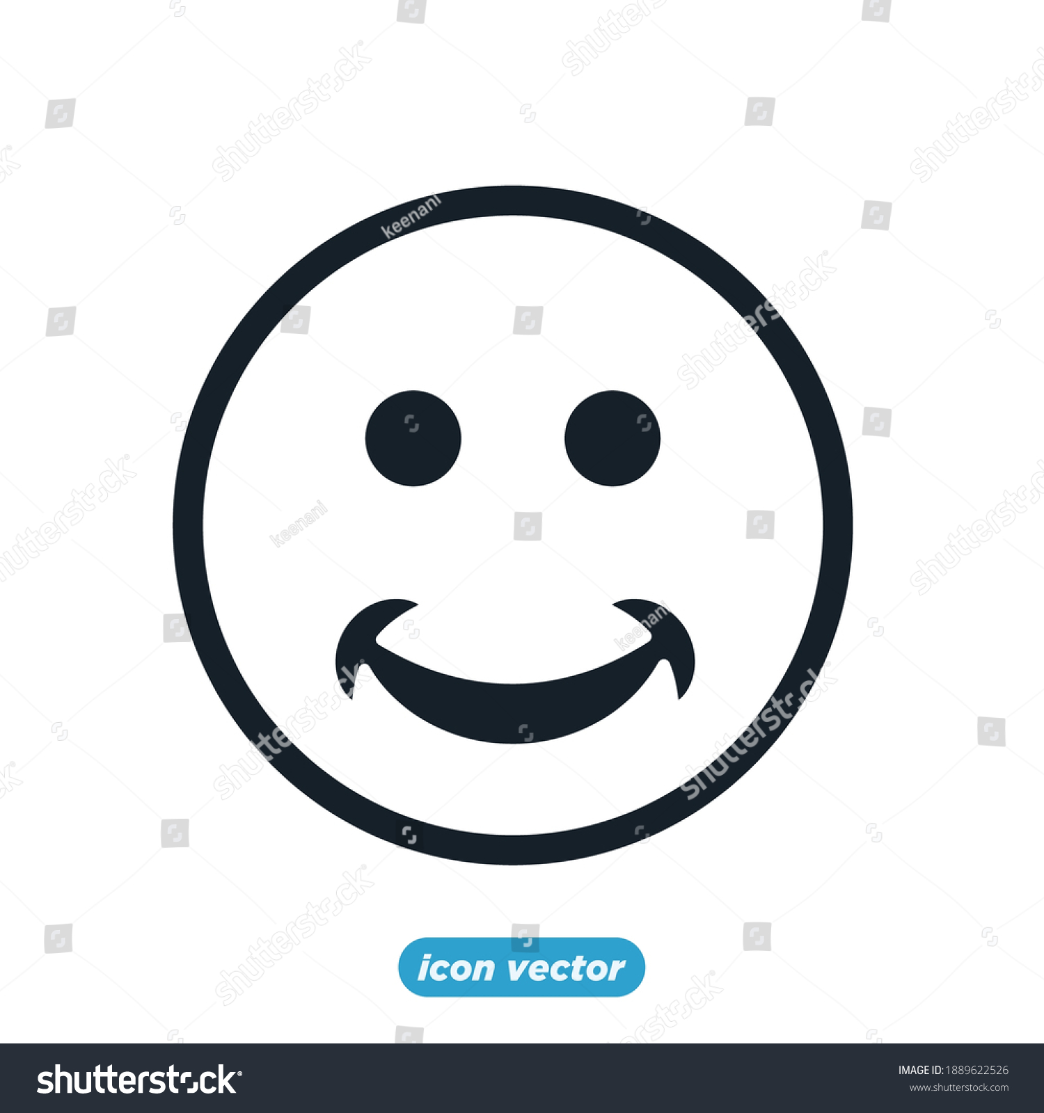 Smile Face Emoticon Icon Template Color Stock Vector (Royalty Free ...