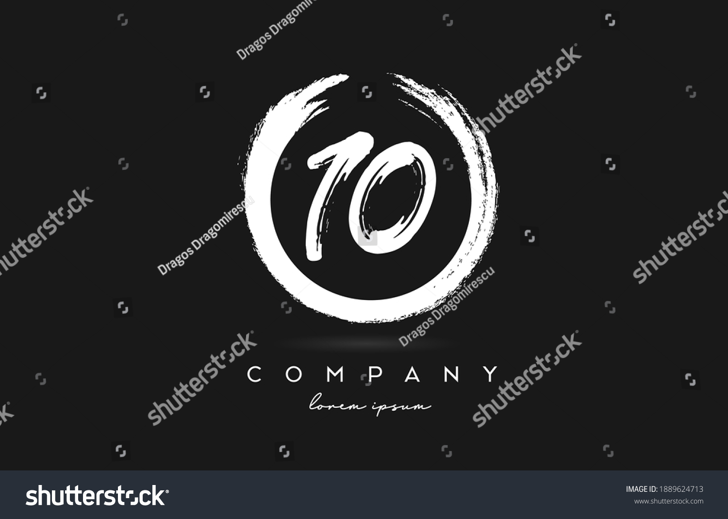 10 Number Logo Icon Black White Stock Vector (Royalty Free) 1889624713 ...